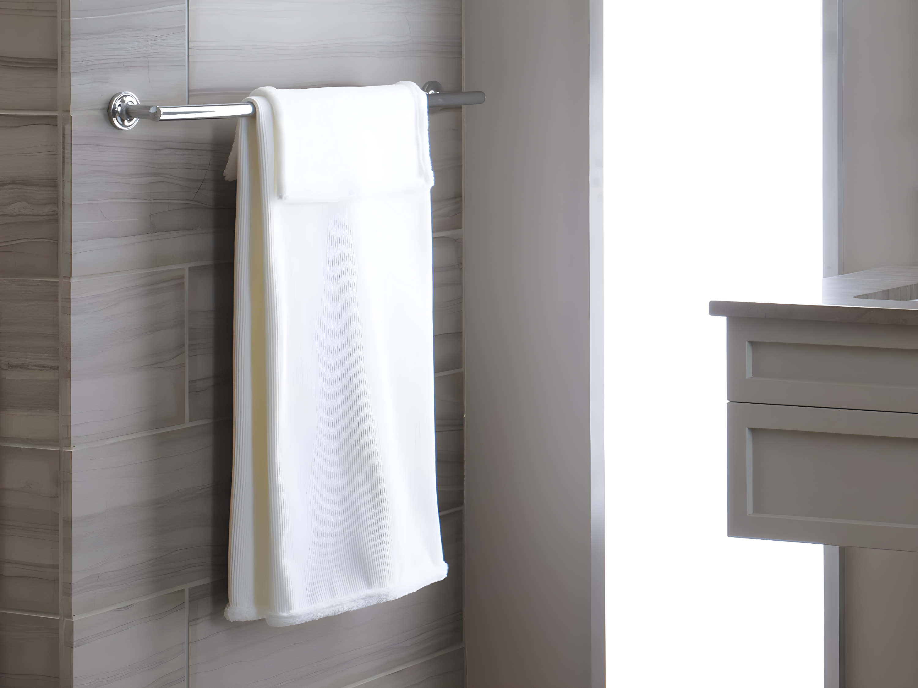 Purist® 24" Wall Mounted Round Towel Bar, Metal Wall-Mounted Towel Holder