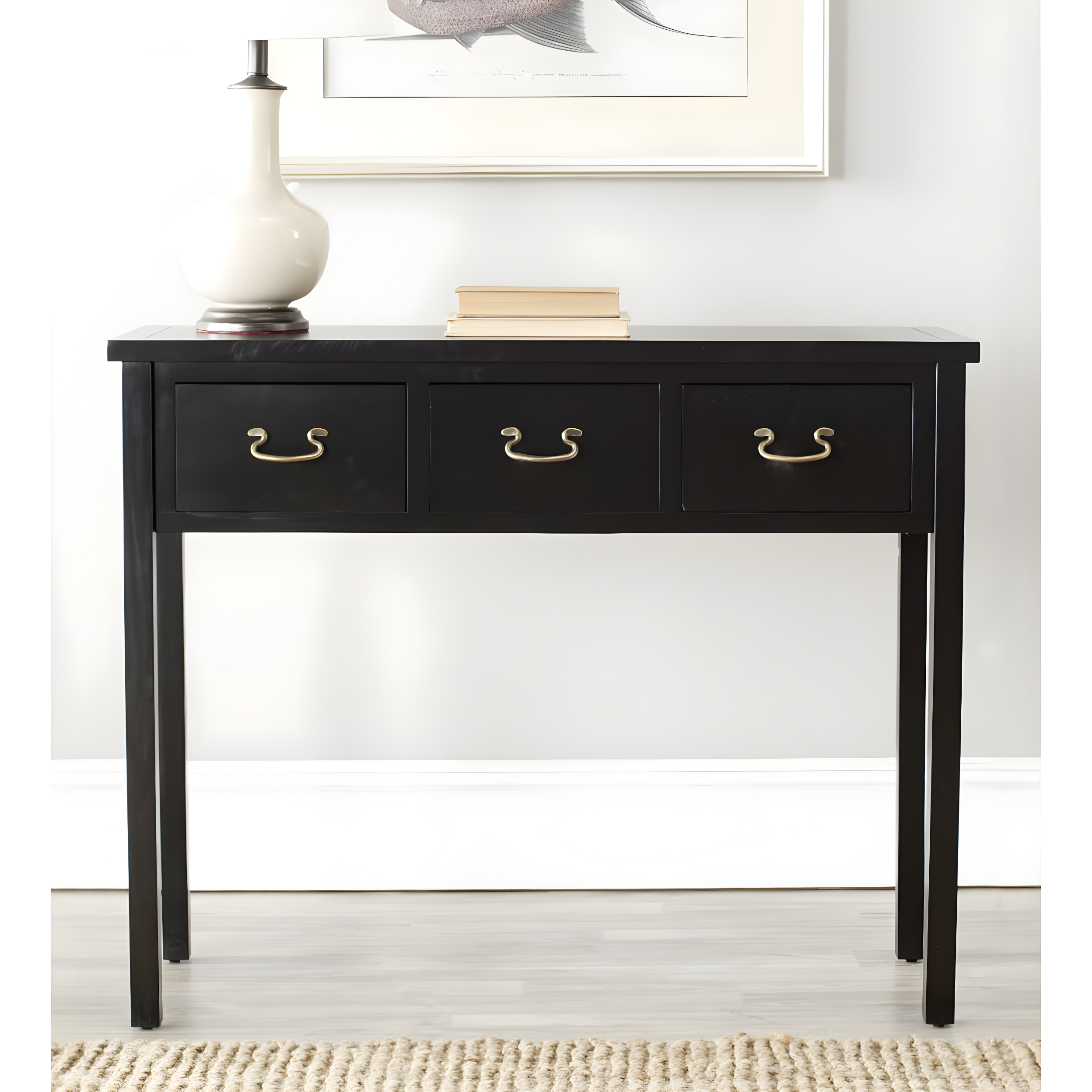 Cindy Console - AMH6568B - Black - Safavieh Couture