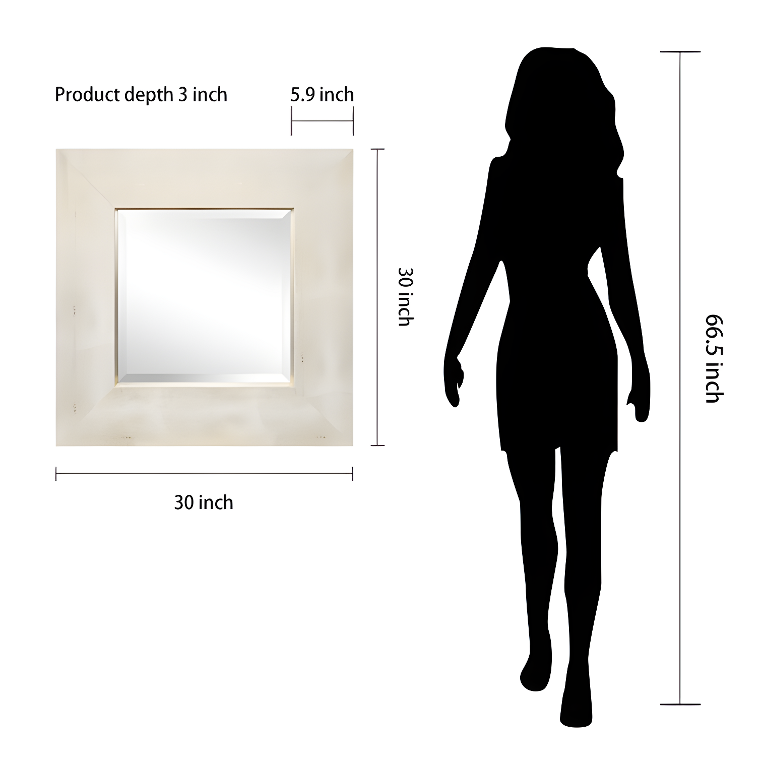 Empire Art Direct Square Leather Mirror