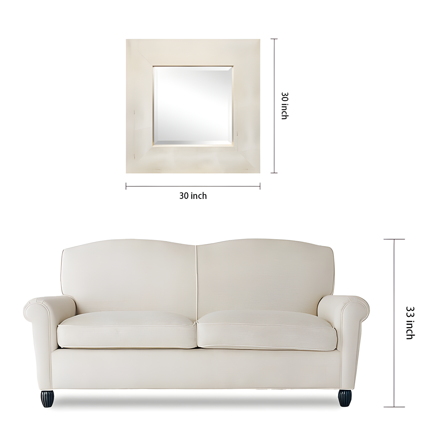 Empire Art Direct Square Leather Mirror