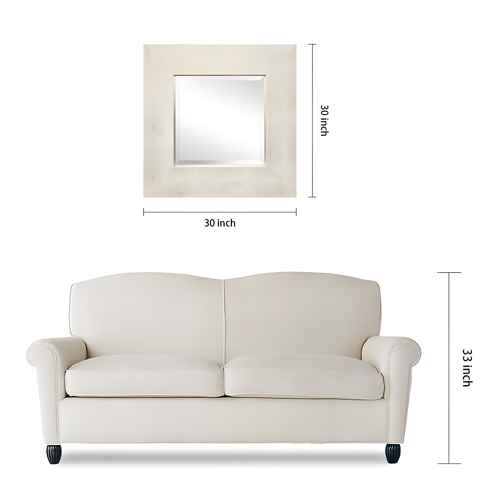 Empire Art Direct Square Leather Mirror
