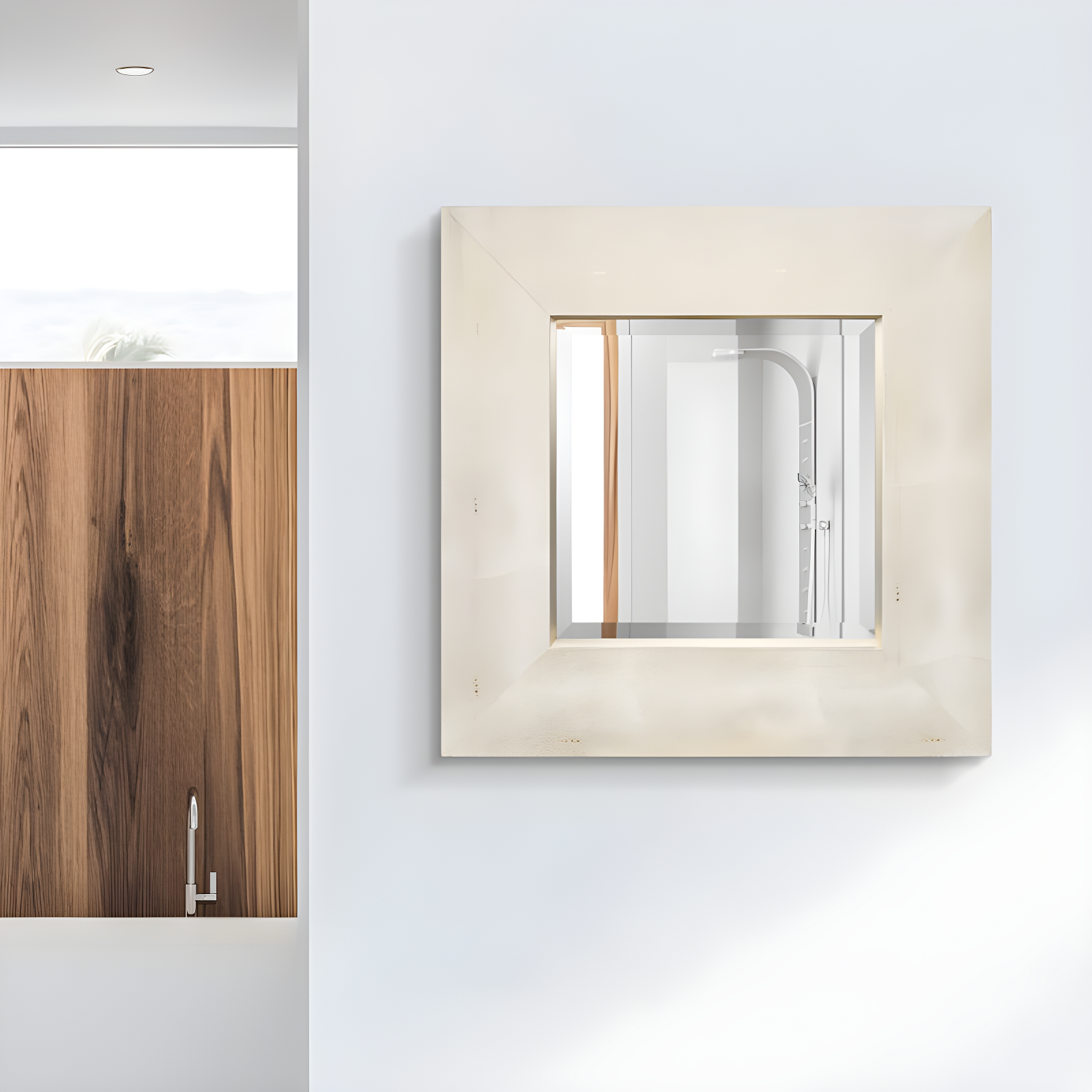 Empire Art Direct Square Leather Mirror
