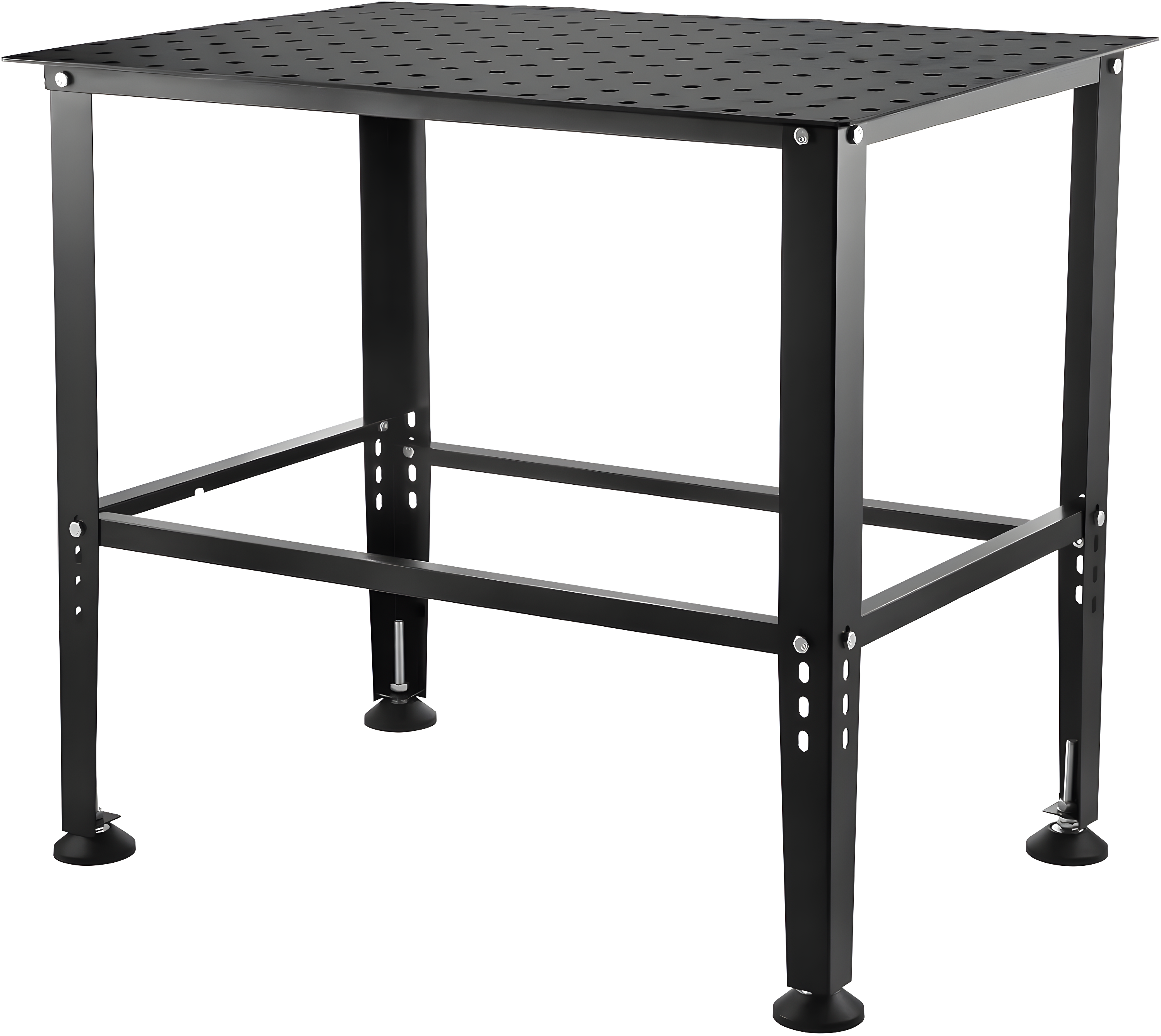 VEVOR Welding Table, 36" x 24" Adjustable Workbench, 0.12" Thick Industrial, 600lb Load Capacity, Heavy Duty Carbon Steel, Gray Steel With Accessories