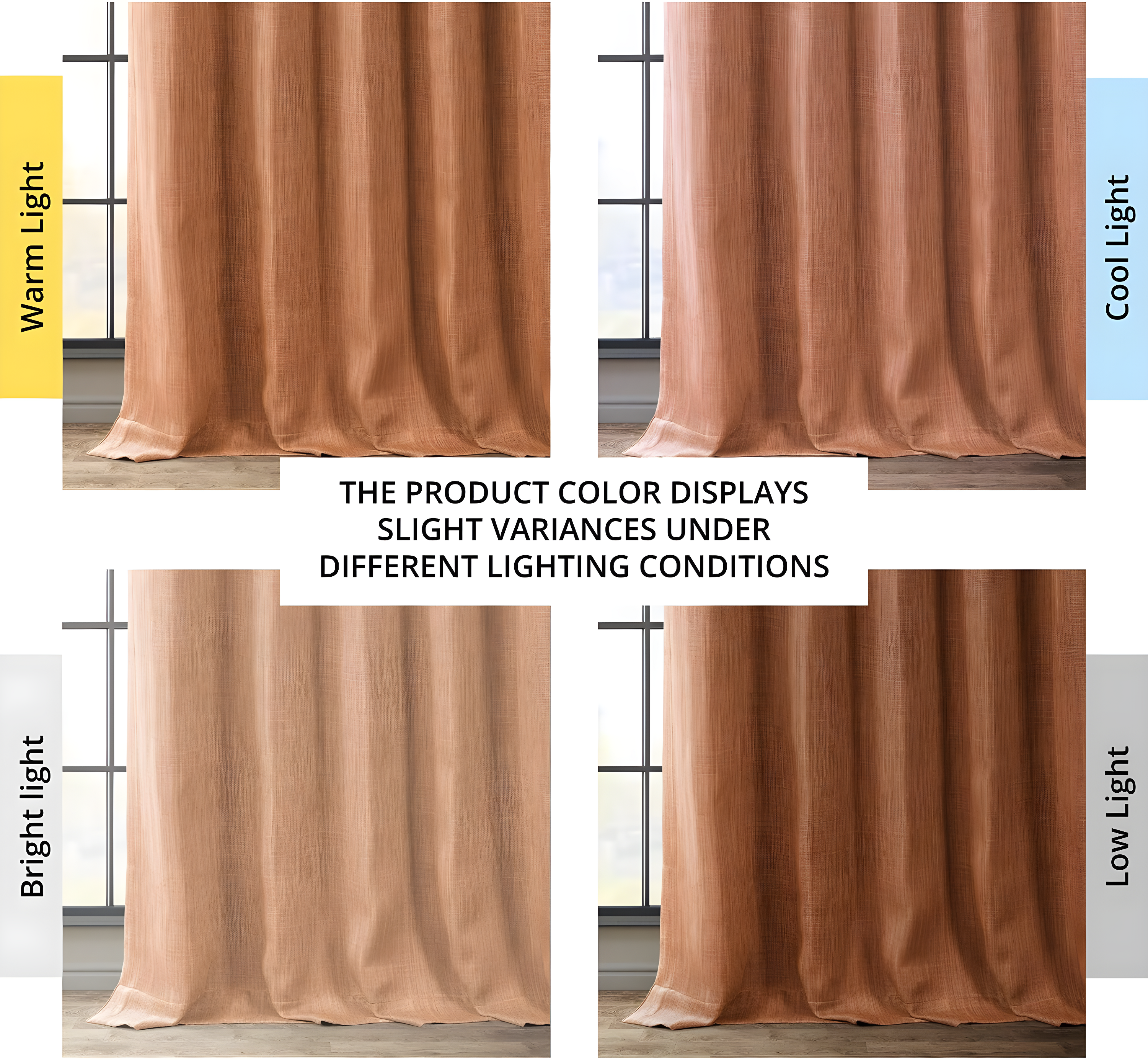 Desert Orange Solid Rod Pocket Room Darkening Curtain - 50 in. W x 108 in. L (1 Panel)