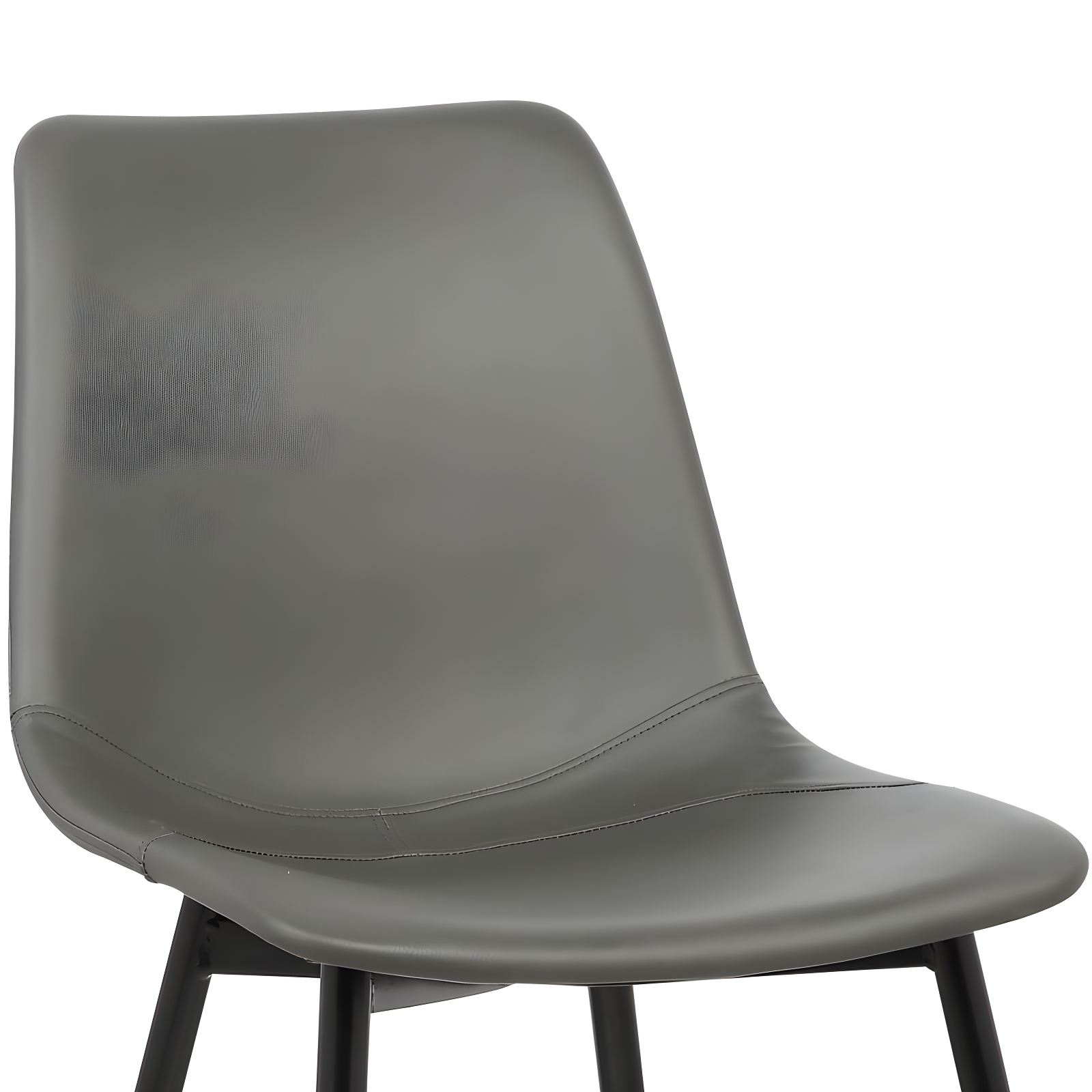 Monte Contemporary Dining Chair Faux Leather with Black Powder Coated Metal Legs - Armen Living