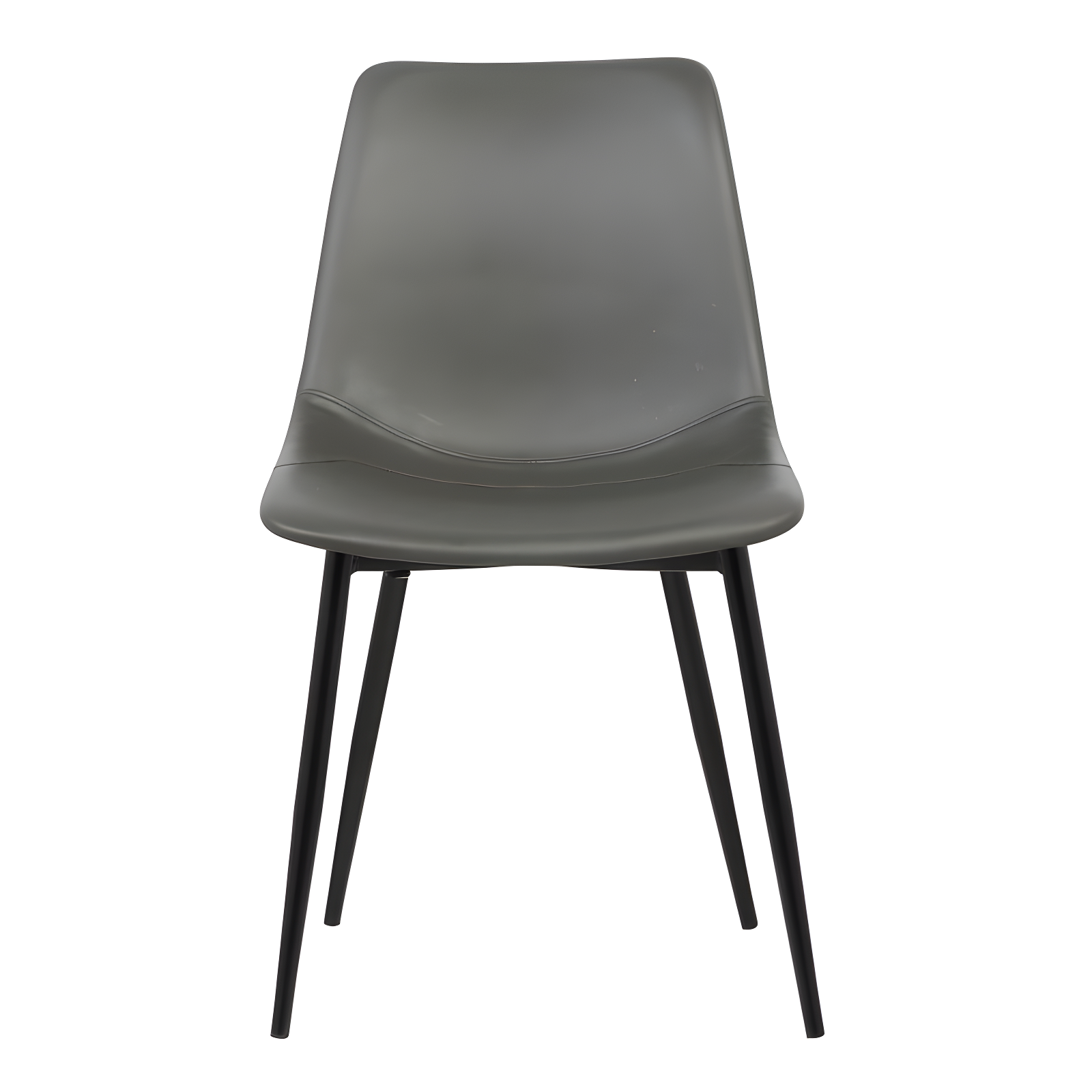 Monte Contemporary Dining Chair Faux Leather with Black Powder Coated Metal Legs - Armen Living