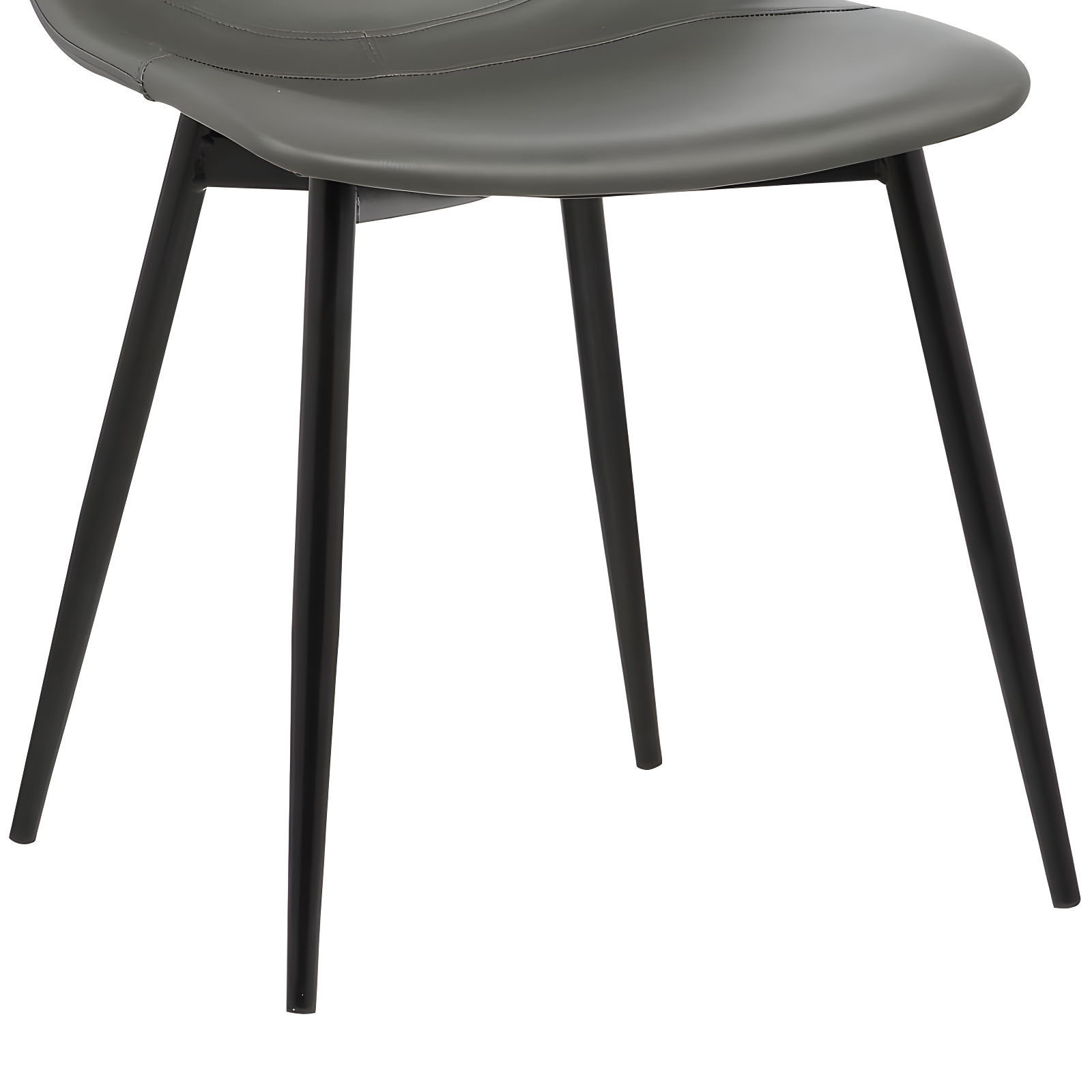 Monte Contemporary Dining Chair Faux Leather with Black Powder Coated Metal Legs - Armen Living