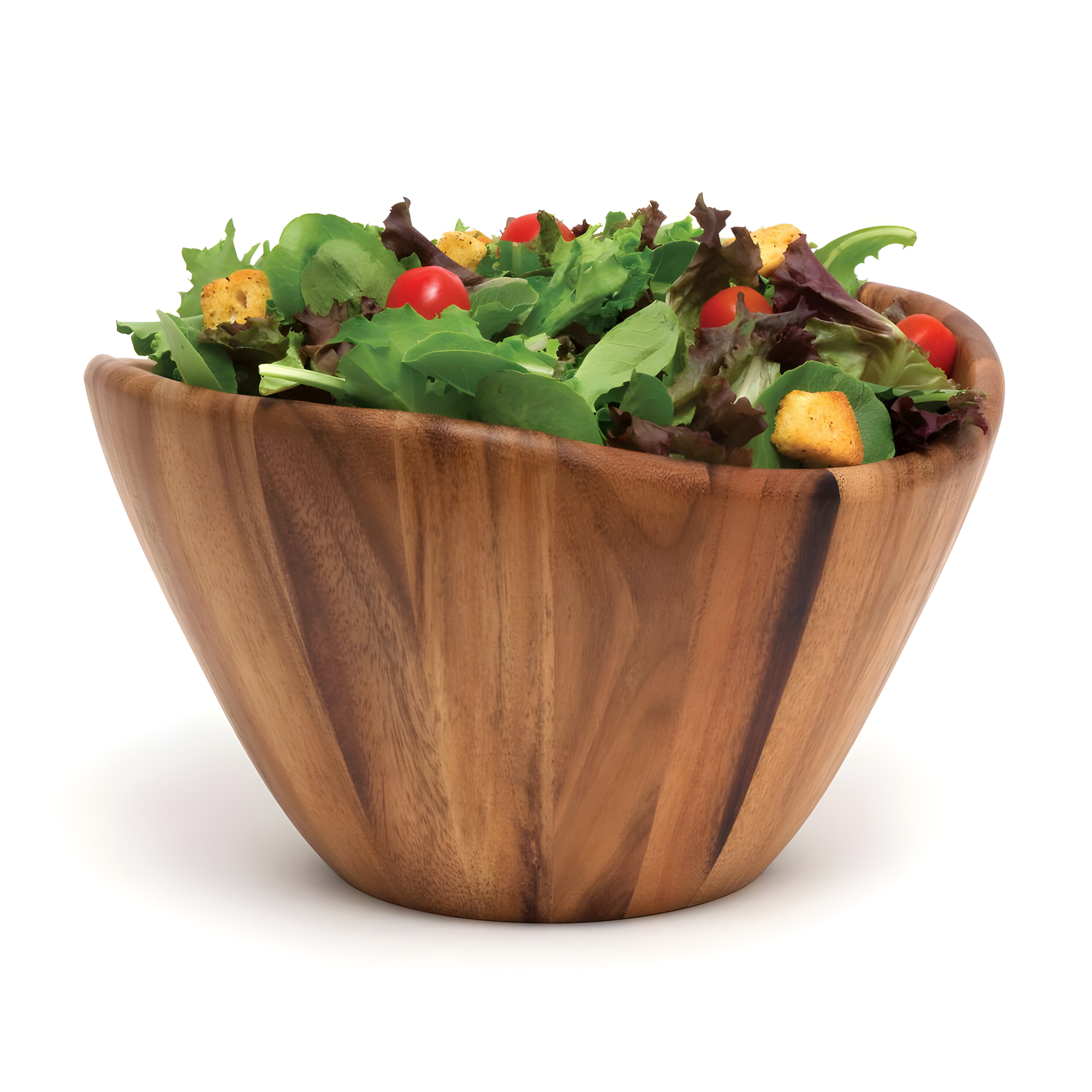 Lipper Acacia Wave Bowl, Large With Servers