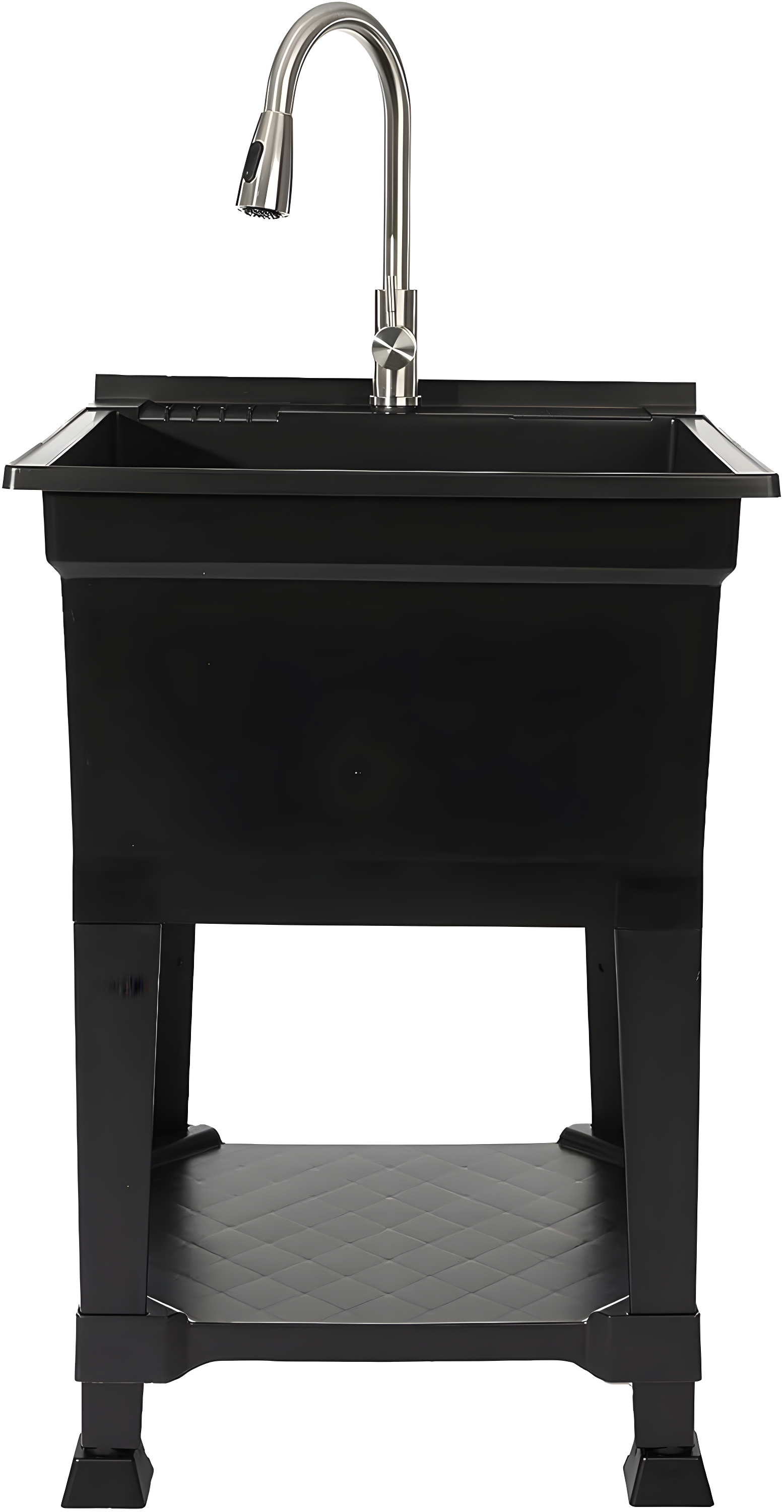 UTILITYSINKS Plastic 24" Compact Workshop Freestanding Laundry Sink with Faucet