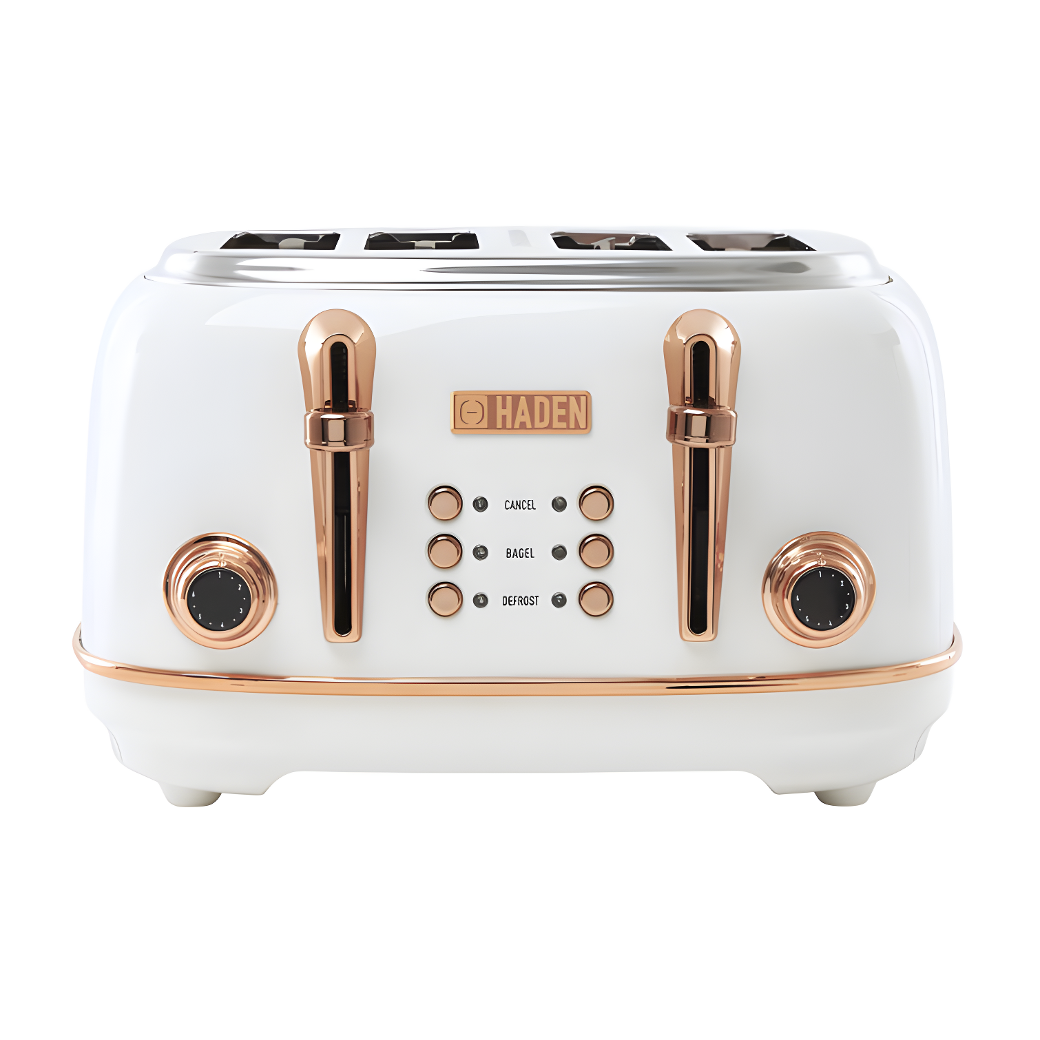 HADEN Heritage Ivory and Copper 4-Slice Toaster