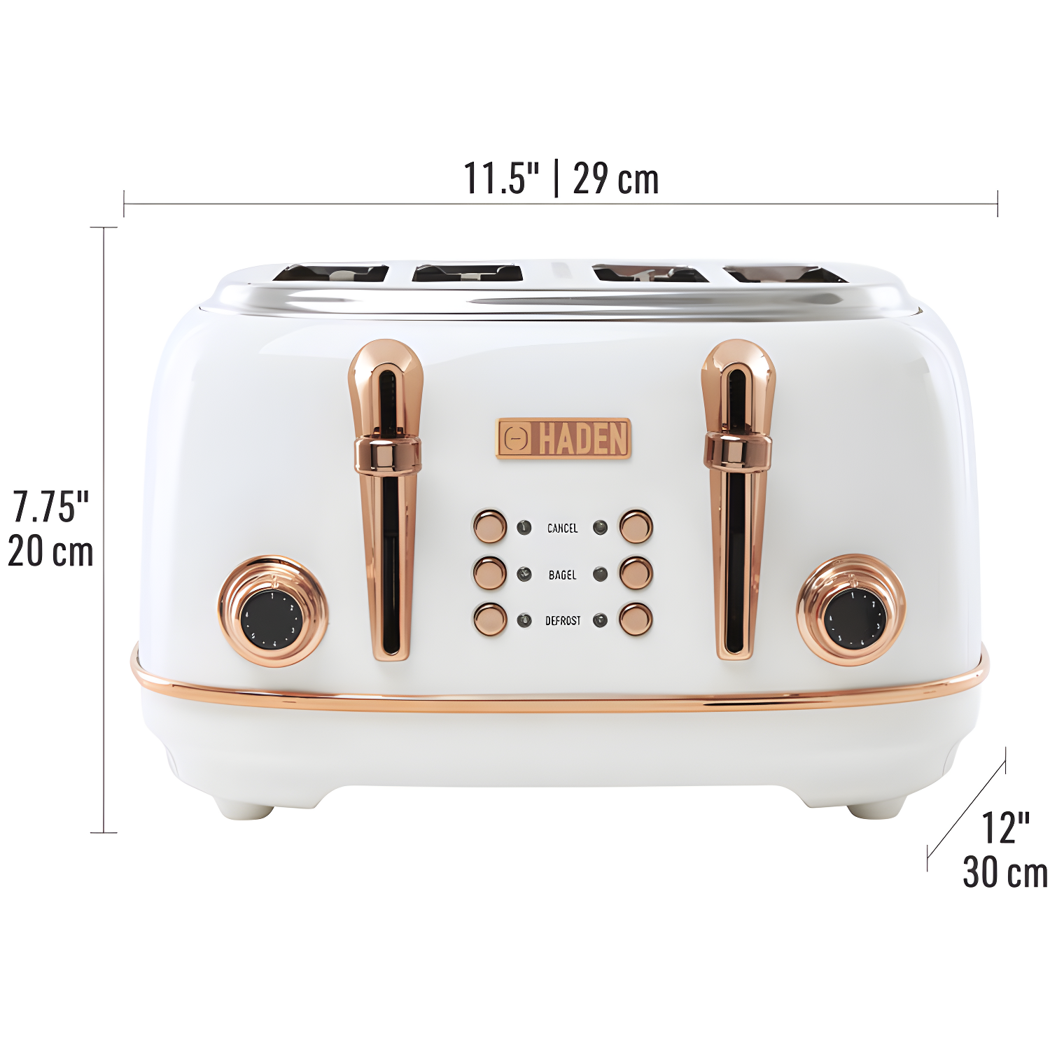 HADEN Heritage Ivory and Copper 4-Slice Toaster