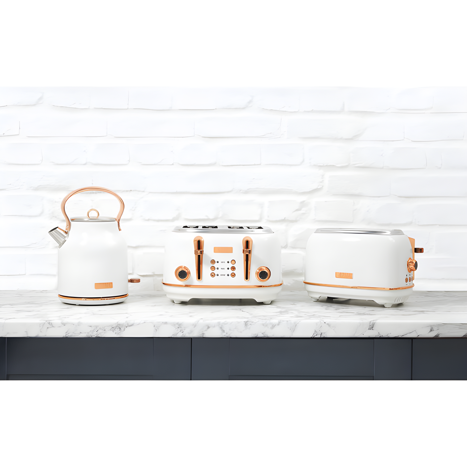 HADEN Heritage Ivory and Copper 4-Slice Toaster