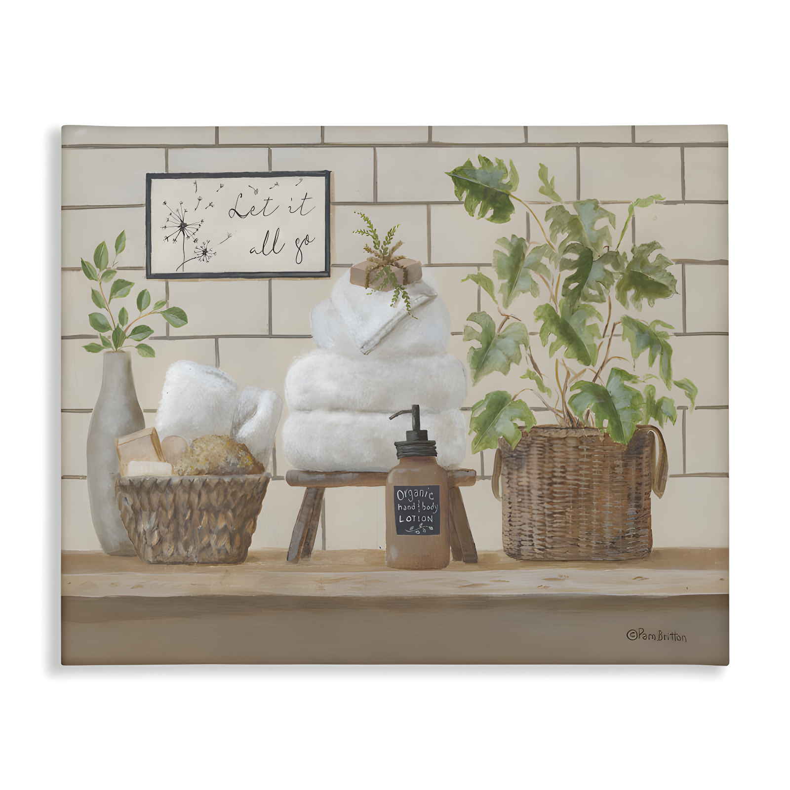 Stupell Industries " Comforting Bathroom Spa Still Life " by Pam Britton Painting Print