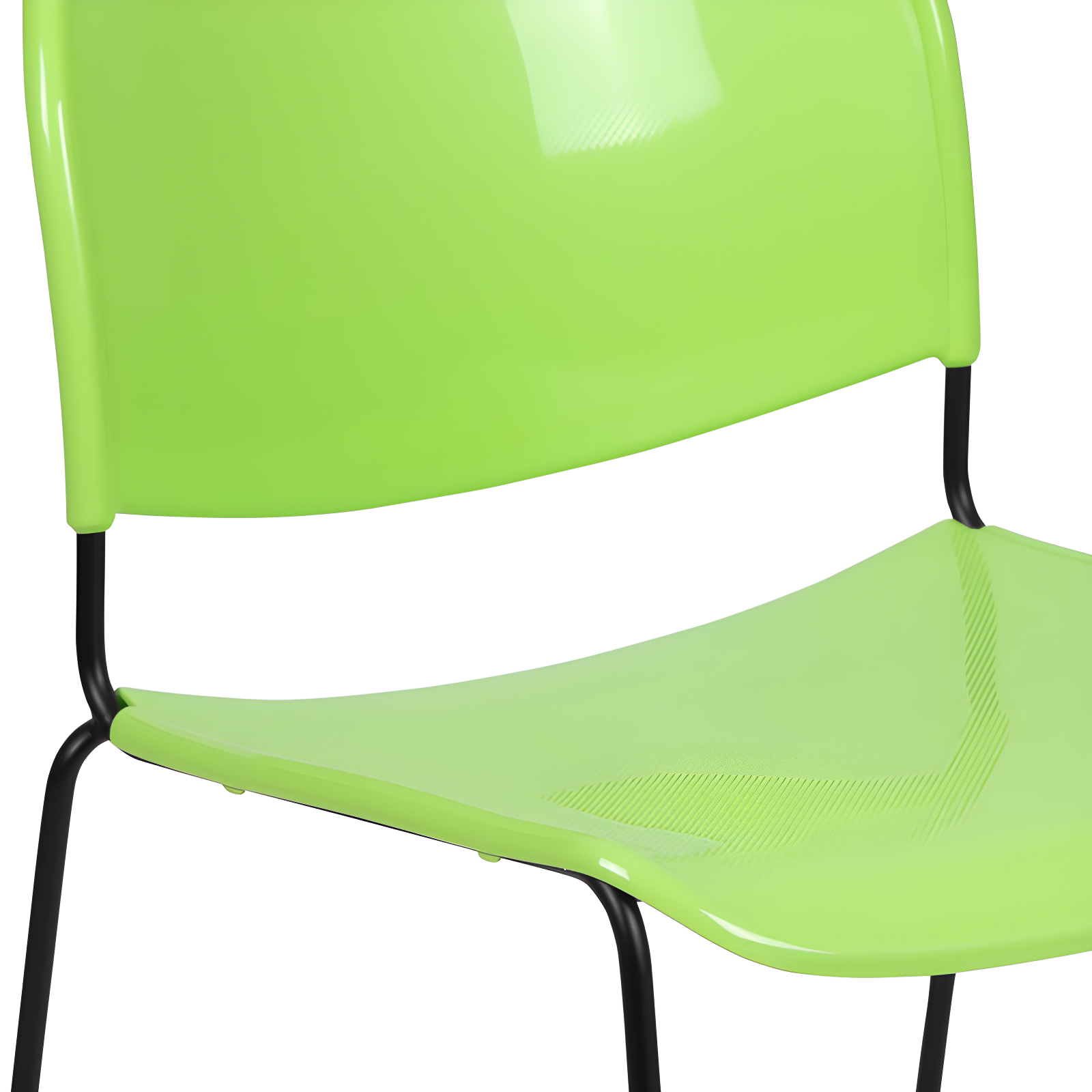 Flash Furniture Gaea 880 lb. Capacity Ultra-Compact Stack Chair with Metal Frame