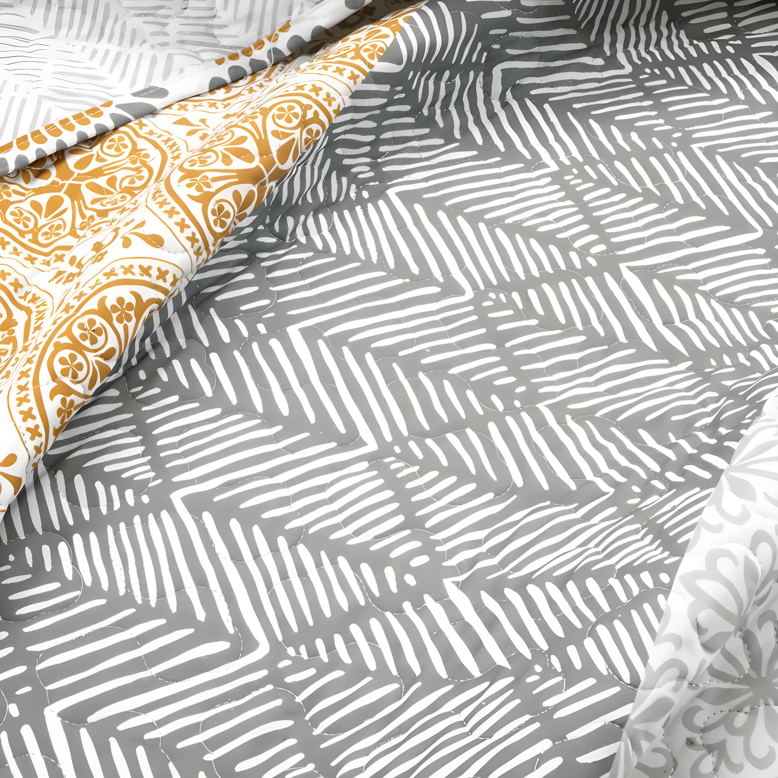Lush Decor Bohemian 100% Cotton Reversible 3-Piece Quilt Set