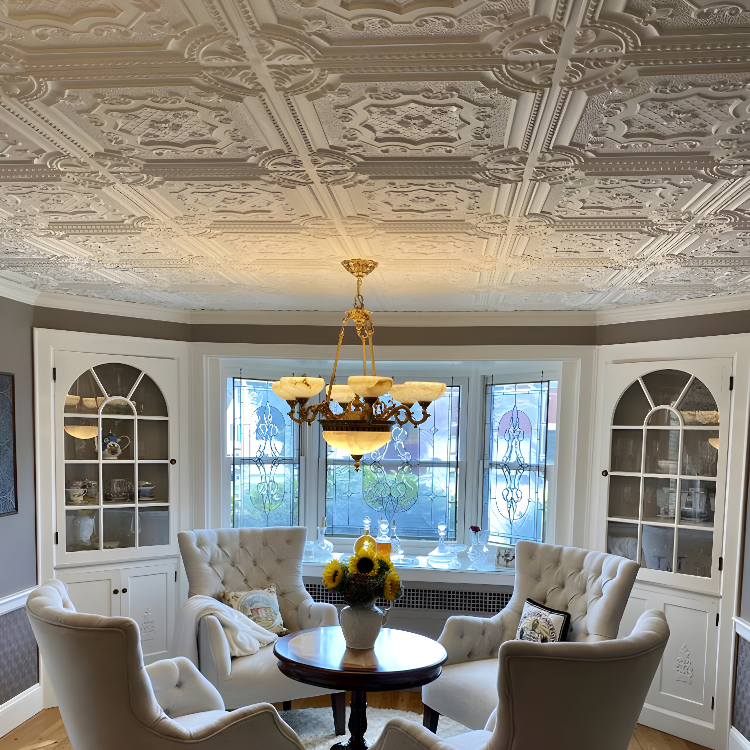 FromPlainToBeautifulInHours My Beautiful Damaris Drop-In or Glue-Up PVC Ceiling Tile (Set of 50)