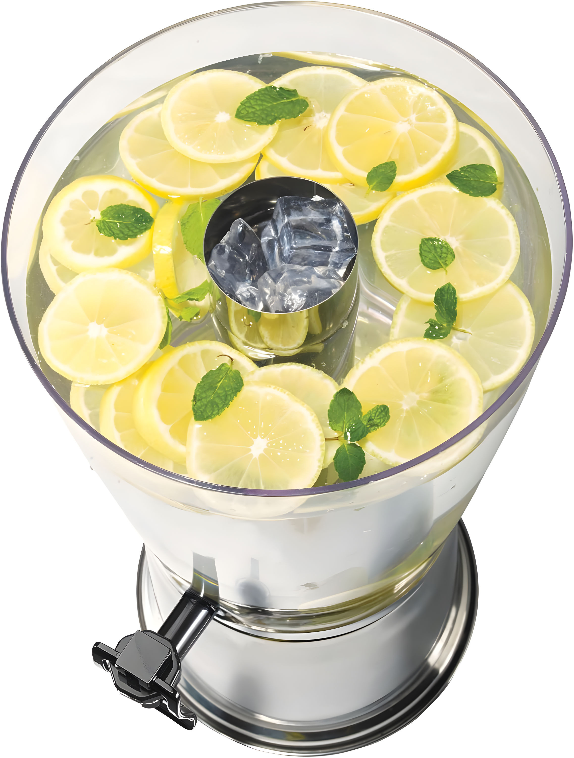 2 Gallon Clear Acrylic Beverage Dispenser with Stainless Steel Stand