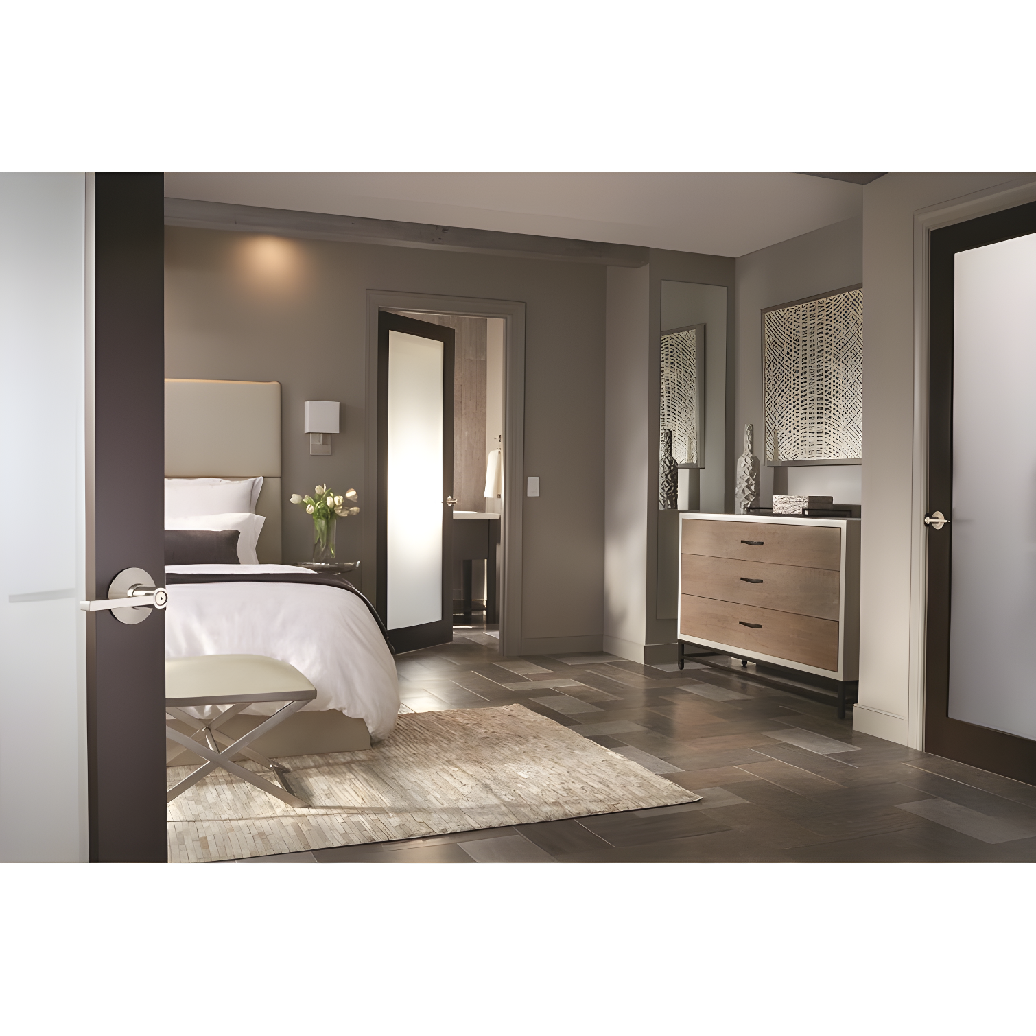 Latitude Lever Bed and Bath Door Lock