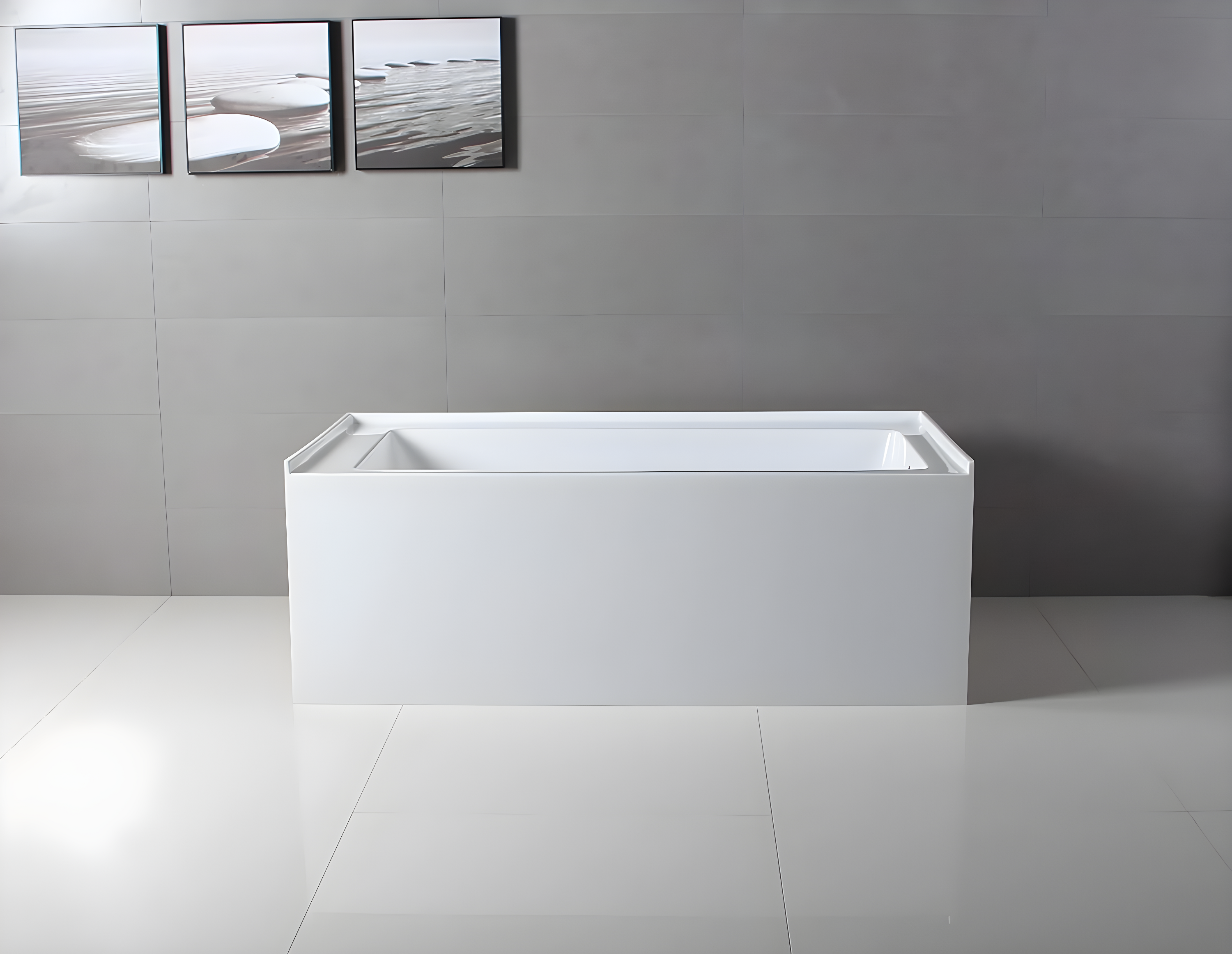 Kingston Brass Aqua Eden 60-Inch Acrylic Rectangular 3-Wall Alcove Tub