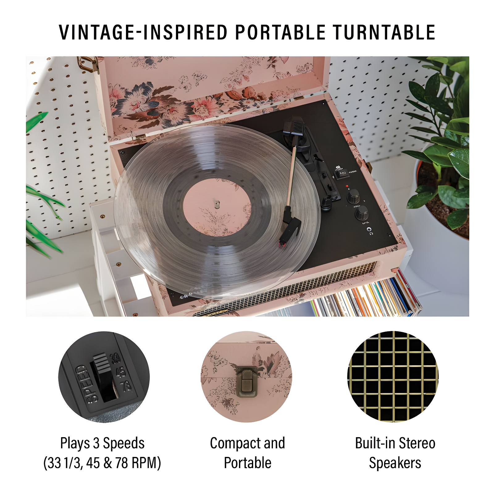 Crosley Floral Voyager Bluetooth Record Player