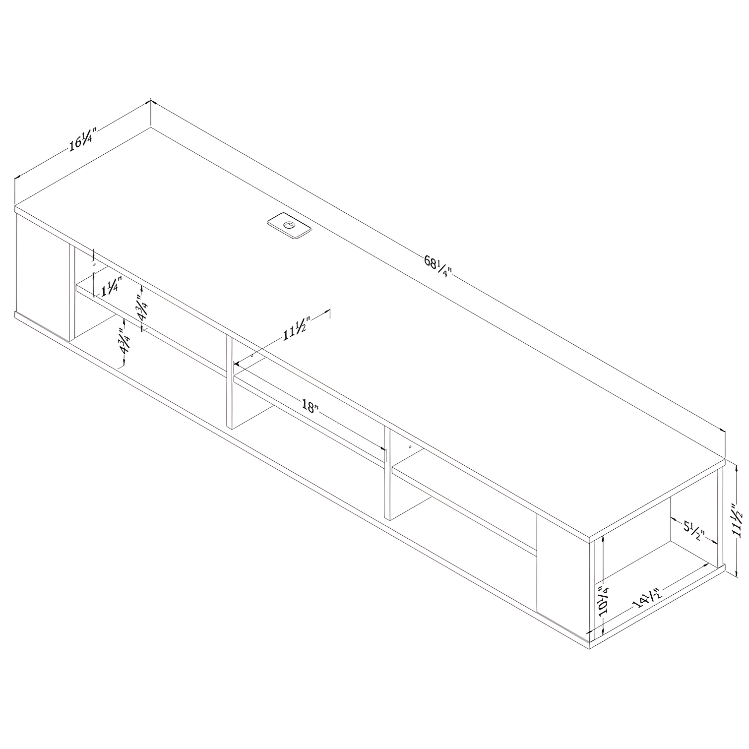 City Life Floating TV Stand for TVs up to 78"