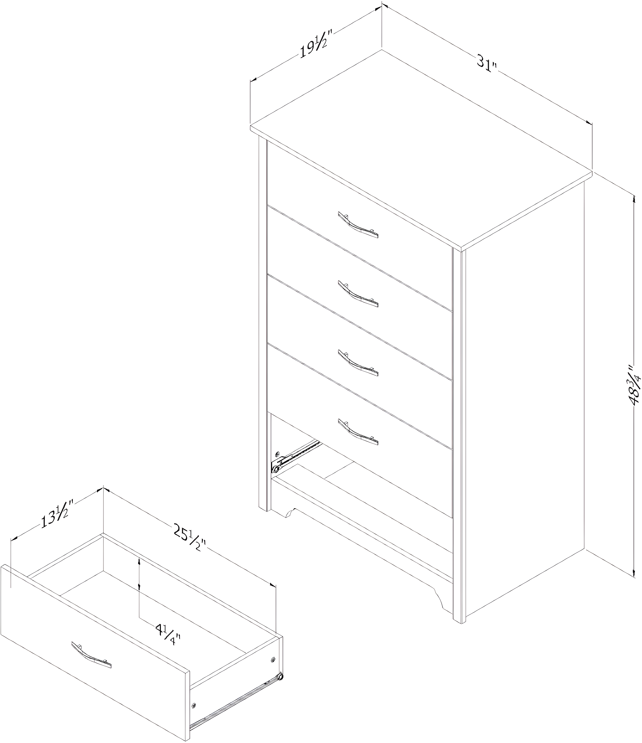 Fusion 31'' W 5 - Drawer Dresser