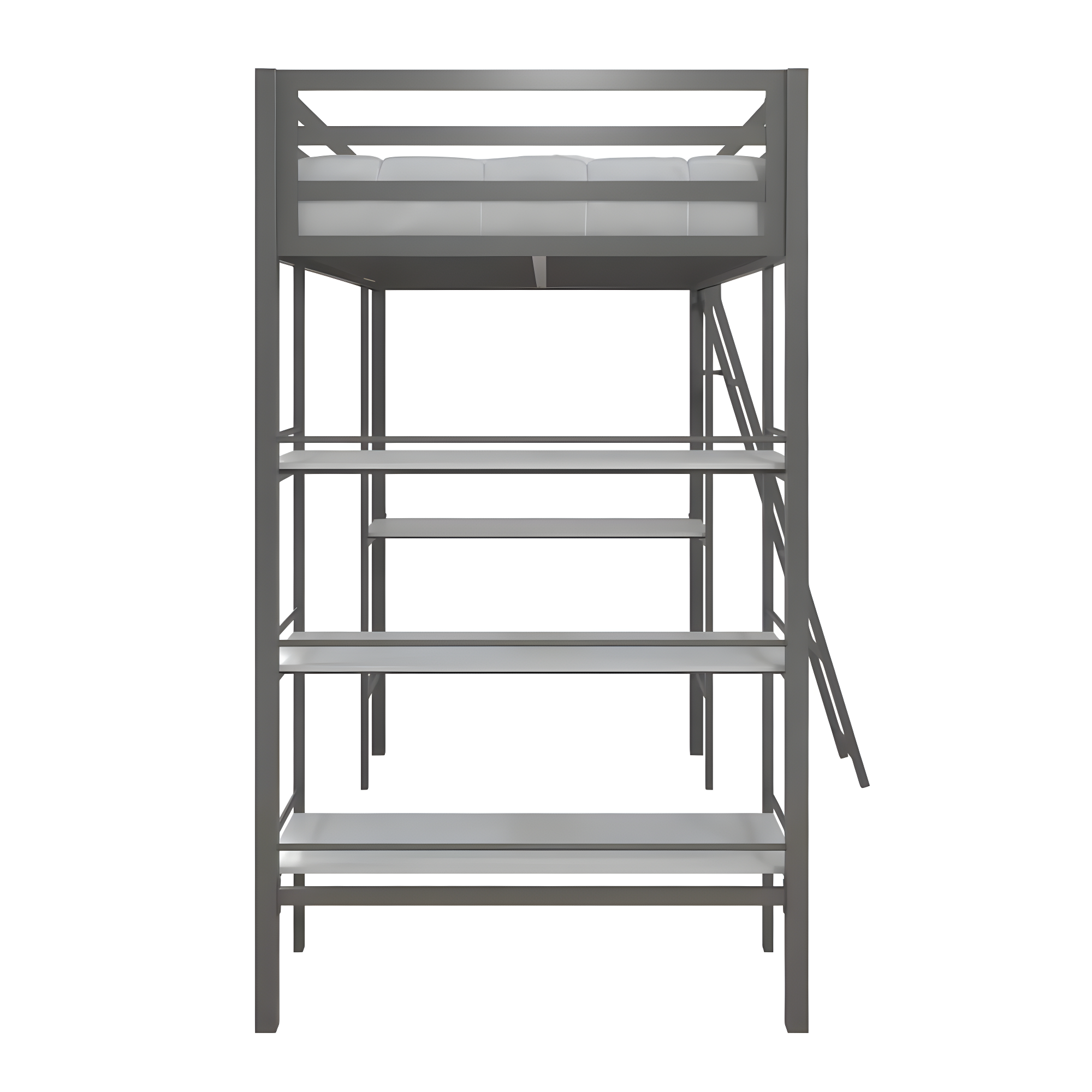 Max & Finn Nova Twin Metal Platform Loft Bed with Built-in-Desk