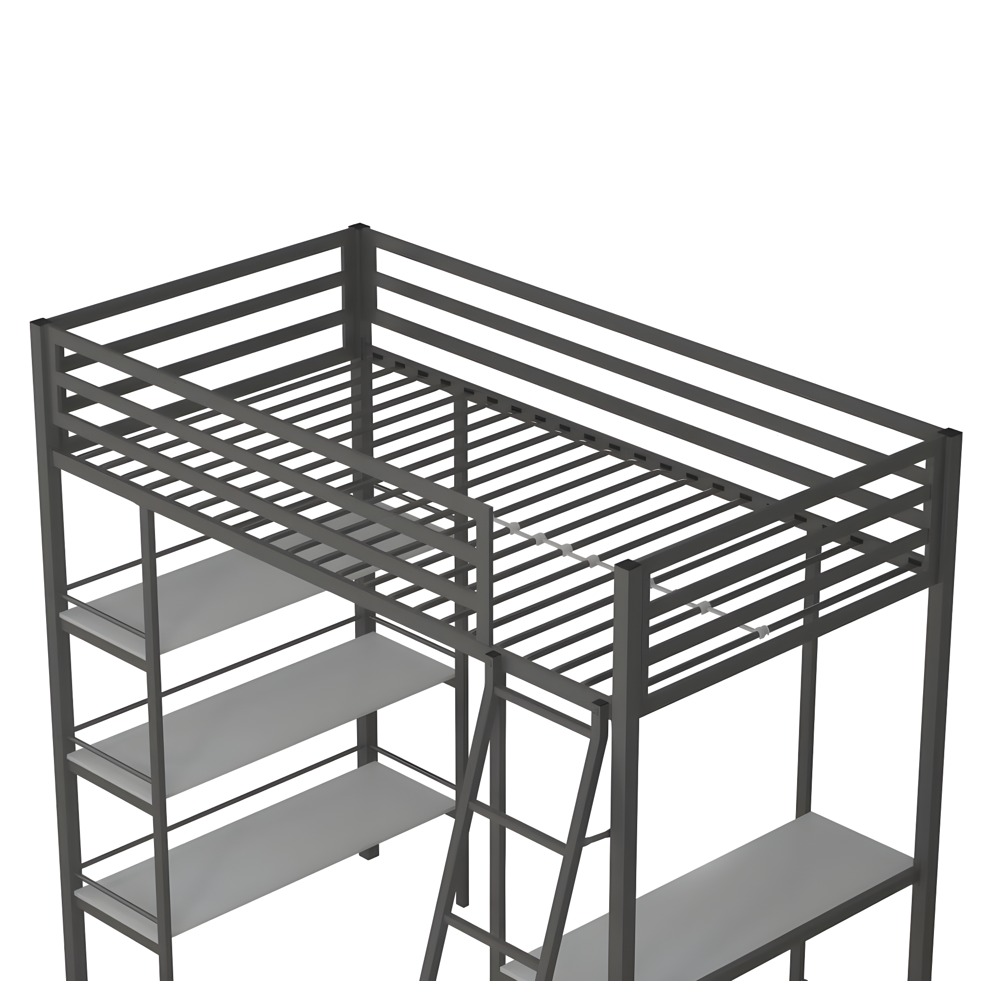 Max & Finn Nova Twin Metal Platform Loft Bed with Built-in-Desk