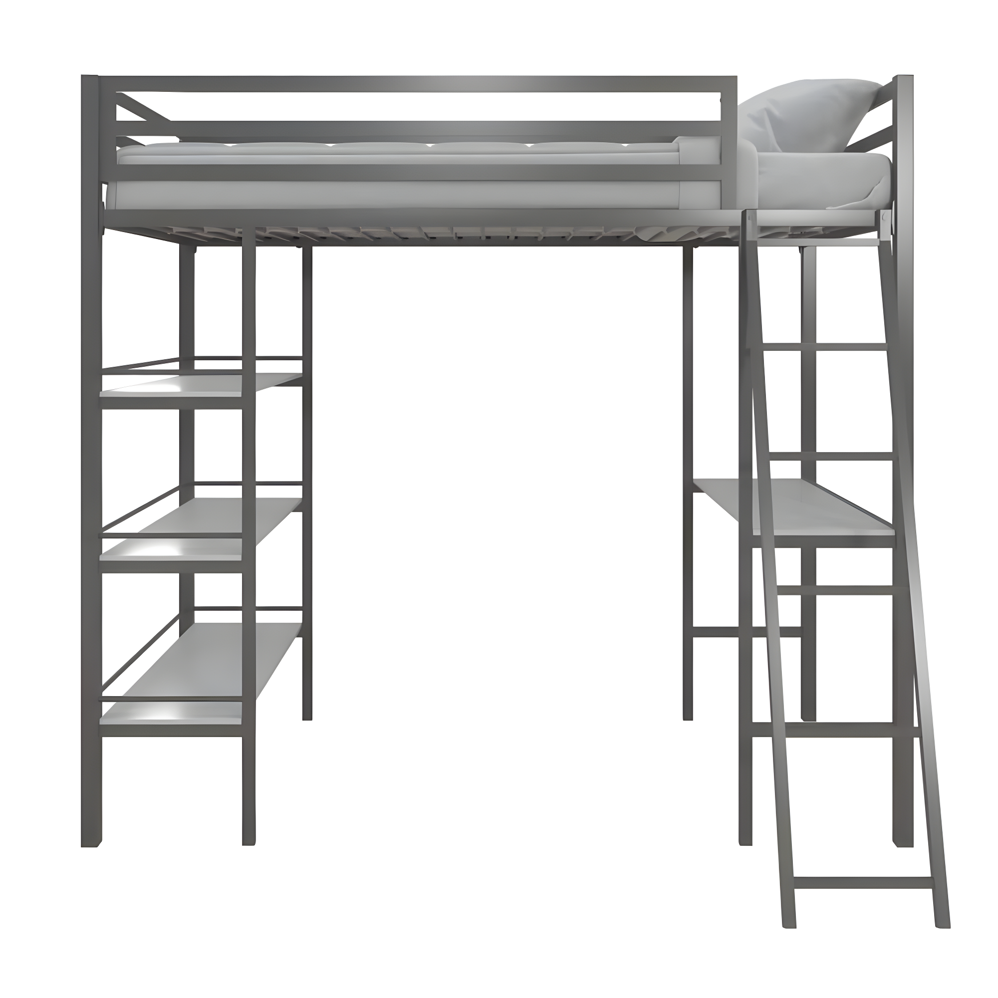 Max & Finn Nova Twin Metal Platform Loft Bed with Built-in-Desk