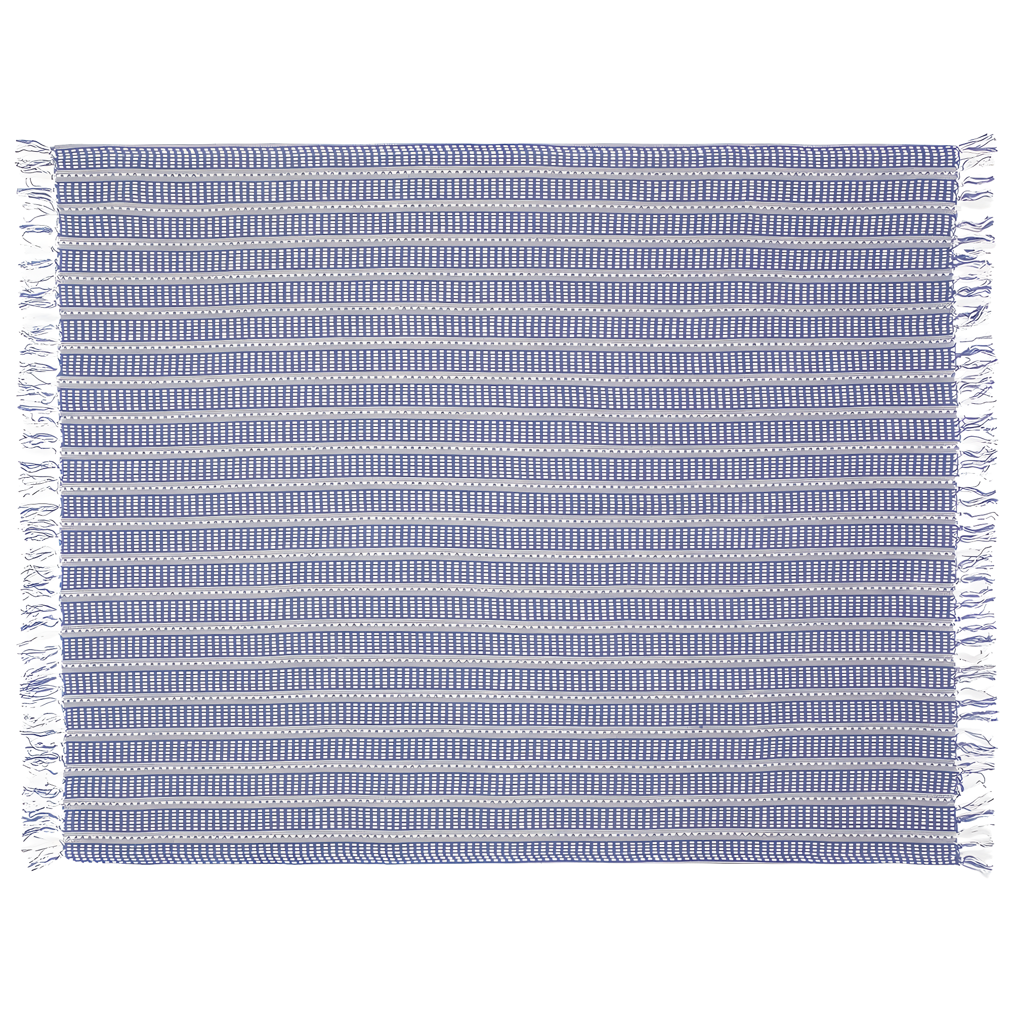 Striped Fringed Woven Cotton Throw Blanket