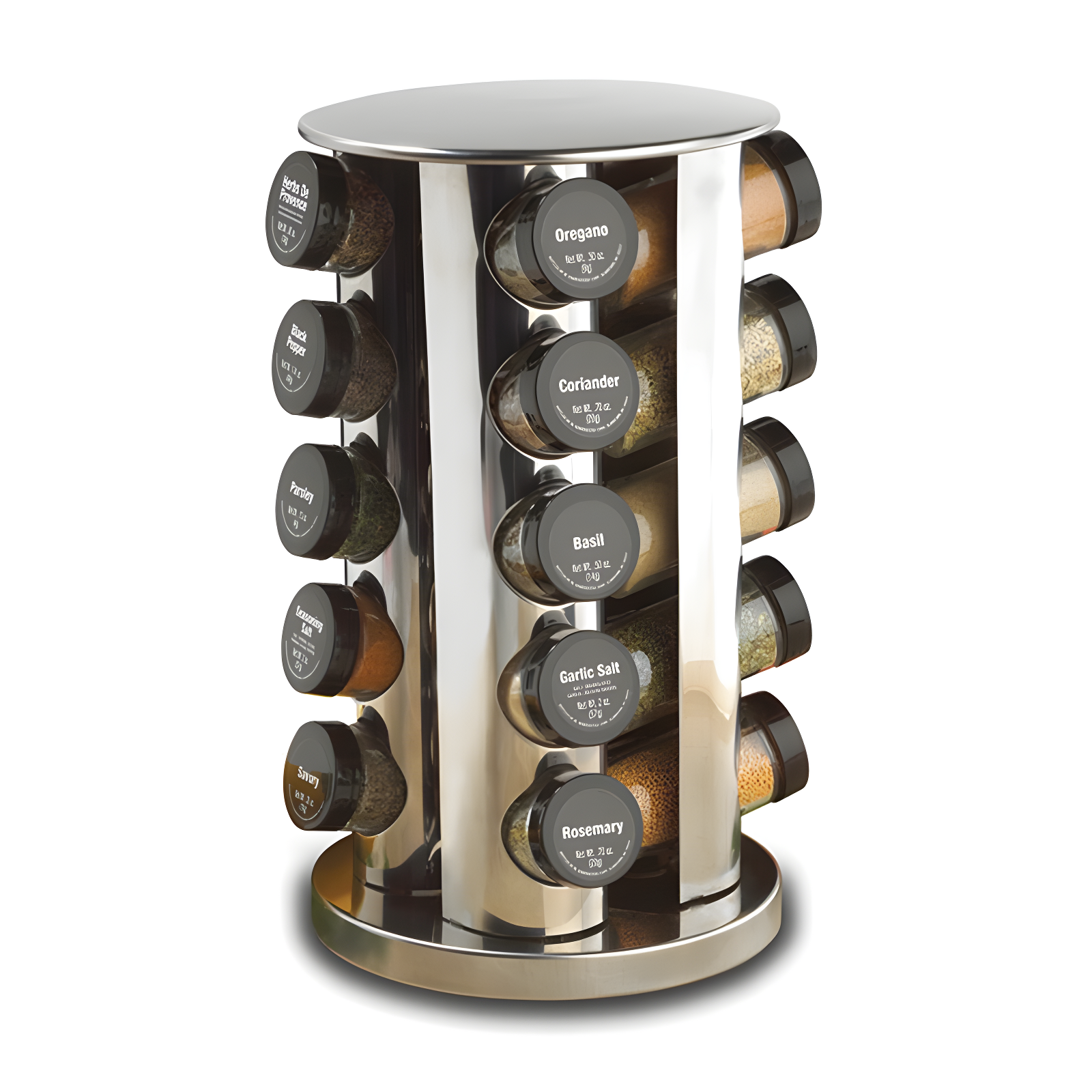 Kamenstein 20-Jar Revolving Stainless Steel Countertop Spice Rack