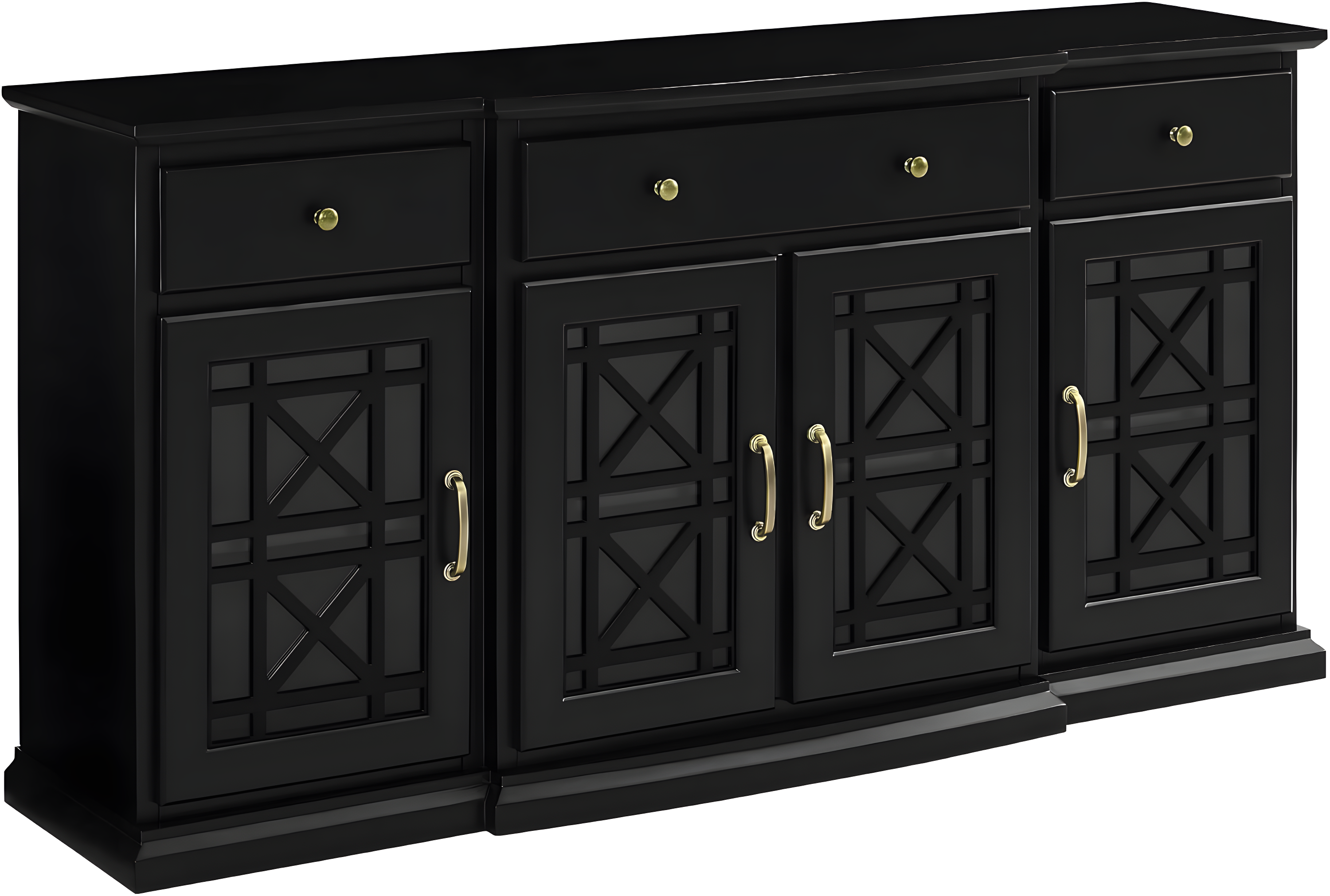 Saugeries Fretwork Detailed Glass Door Sideboard