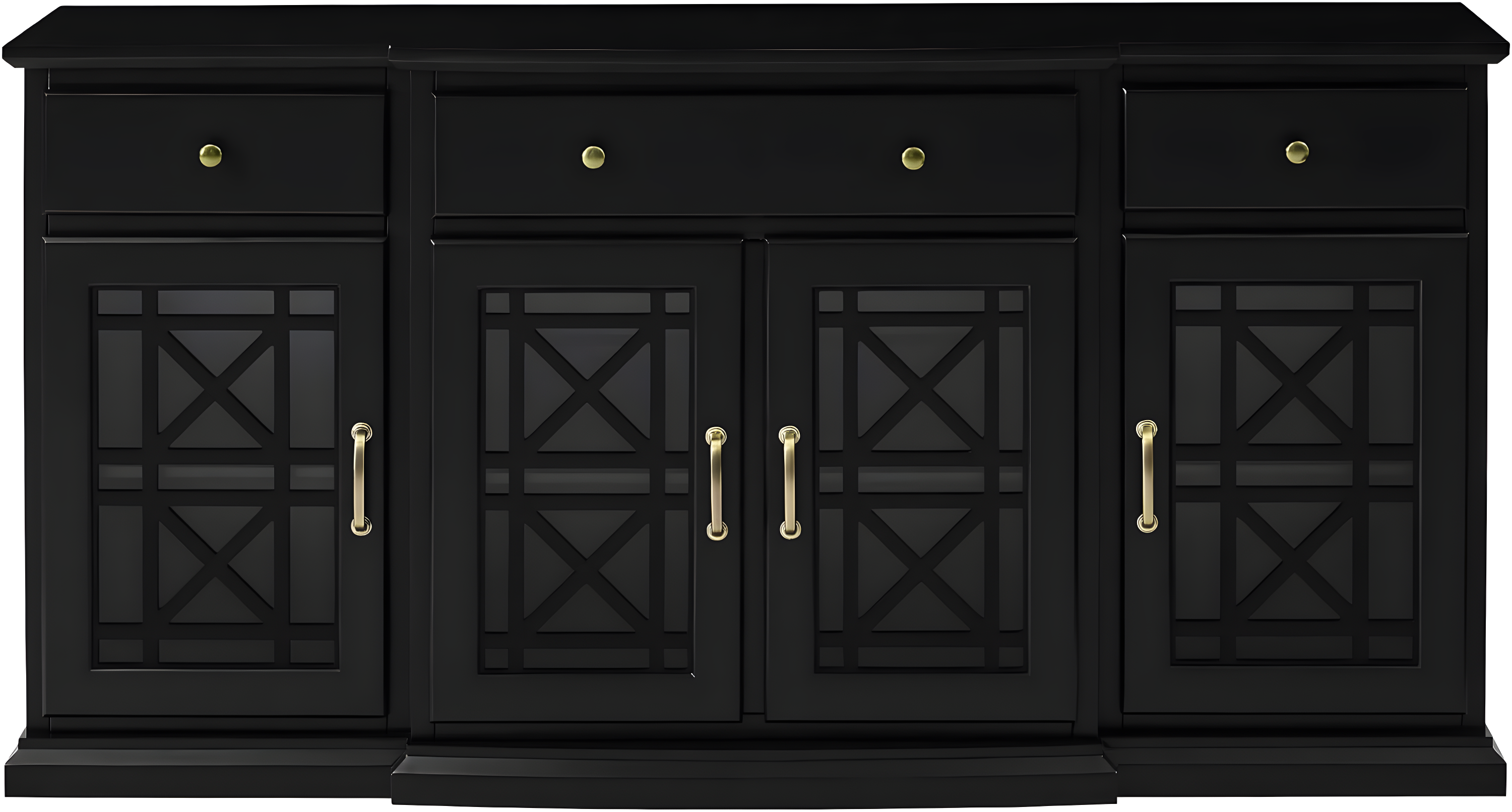 Saugeries Fretwork Detailed Glass Door Sideboard