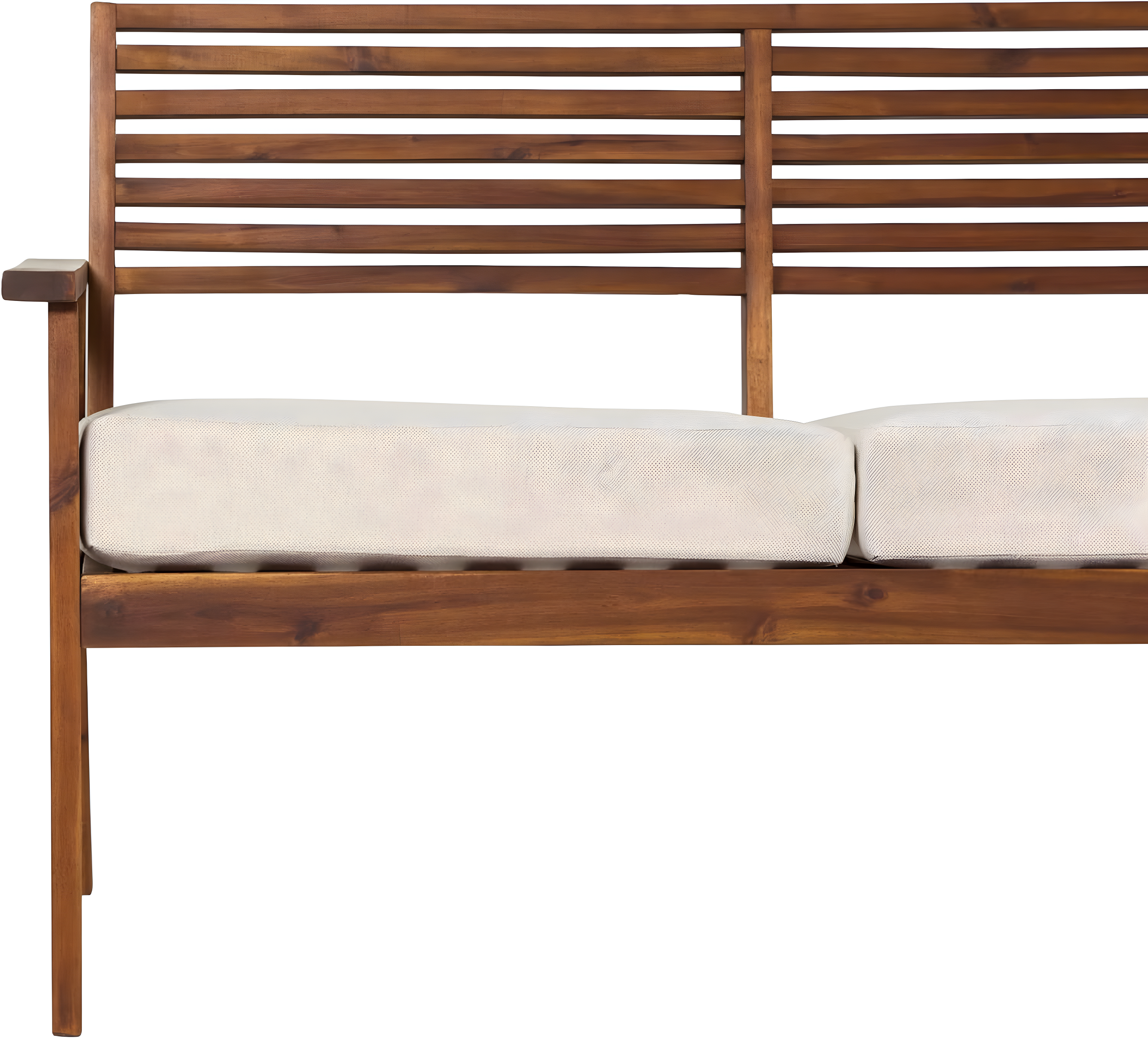 Walker Edison Modern Cushioned Solid Acacia Wood Loveseat