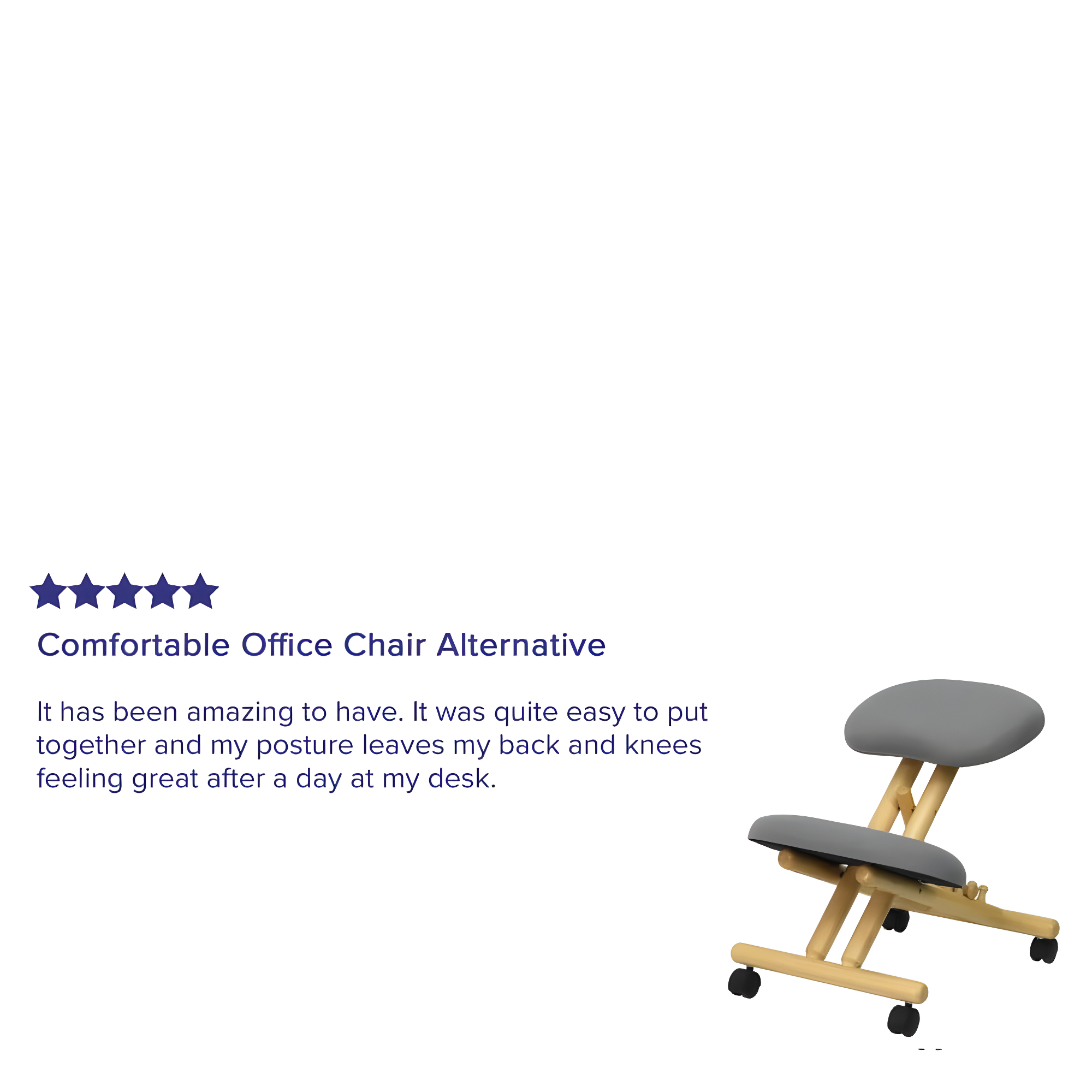 Bragg Posey Mobile Wooden Height-Adjustable Ergonomic Kneeling Office Chair