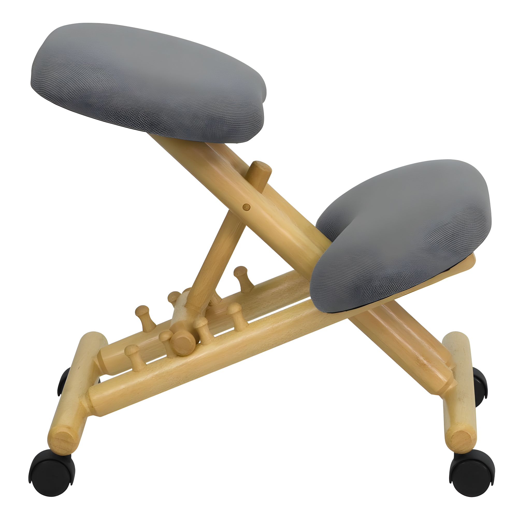 Bragg Posey Mobile Wooden Height-Adjustable Ergonomic Kneeling Office Chair