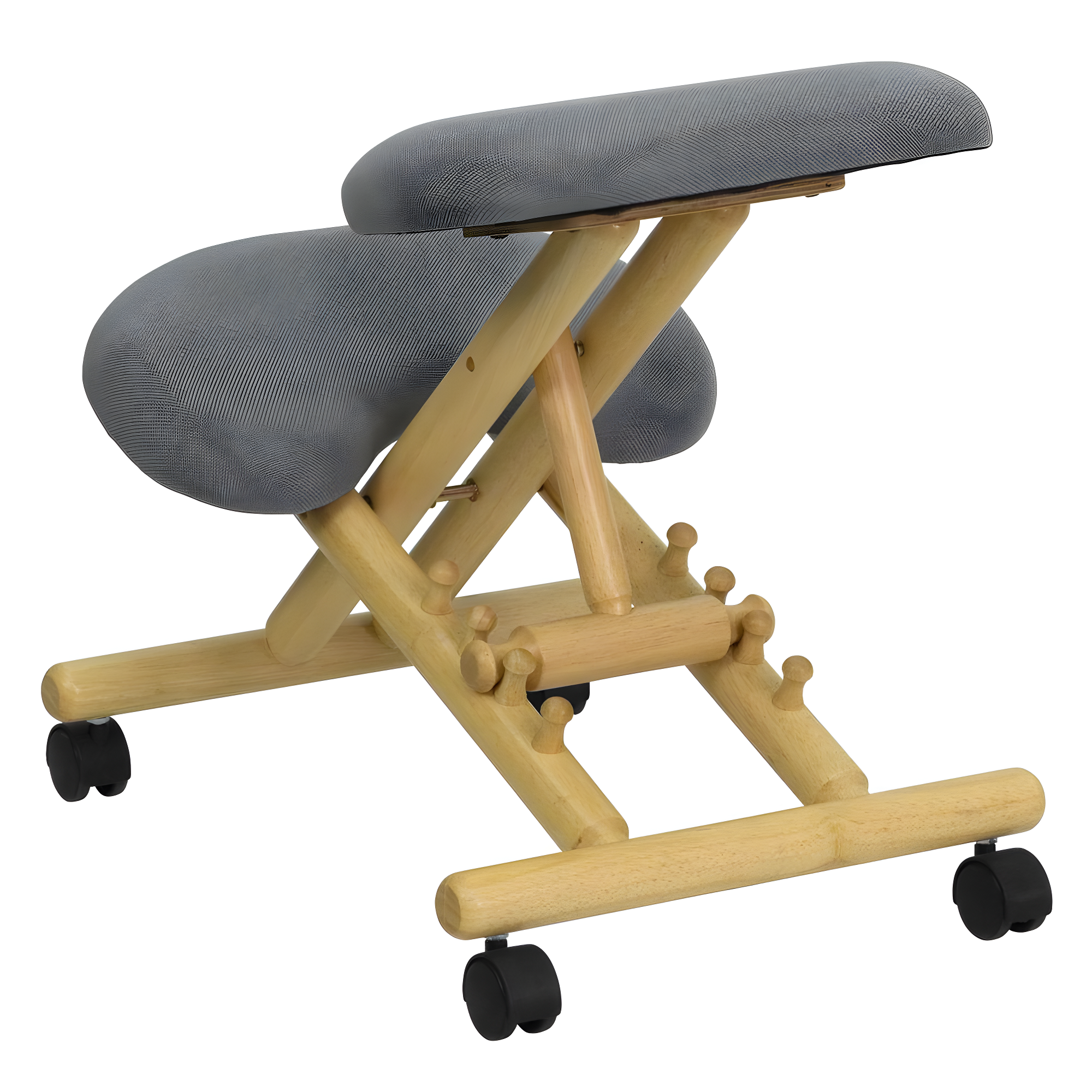 Bragg Posey Mobile Wooden Height-Adjustable Ergonomic Kneeling Office Chair