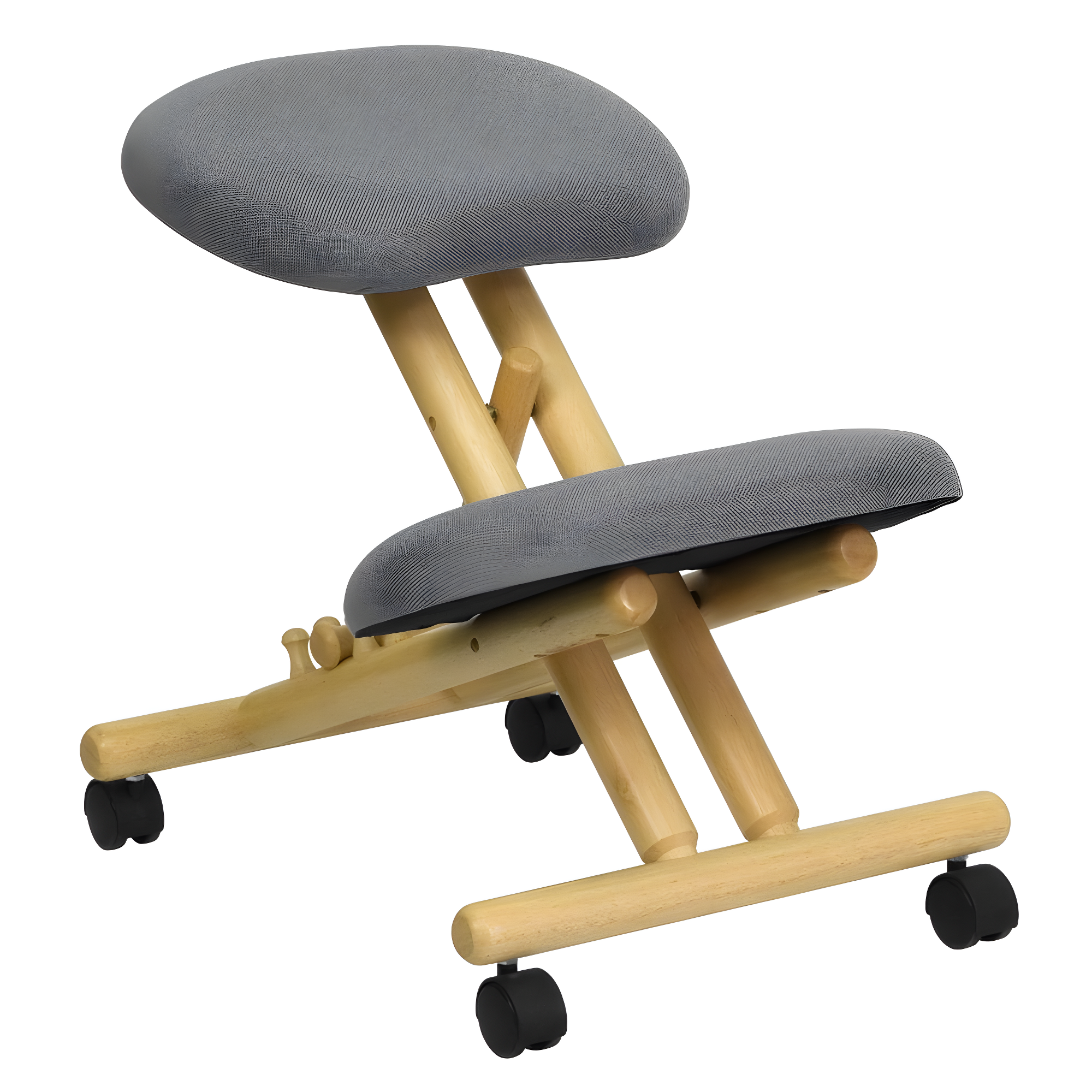 Bragg Posey Mobile Wooden Height-Adjustable Ergonomic Kneeling Office Chair