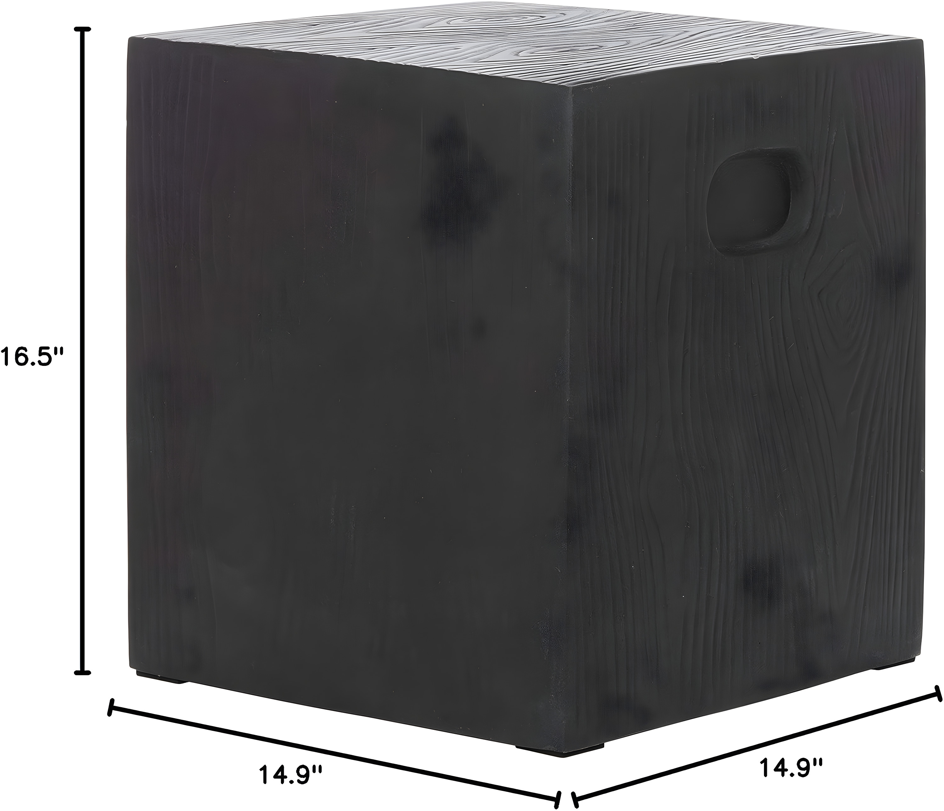 Cube Indoor/Outdoor Modern Concrete Accent Table - Black - Safavieh