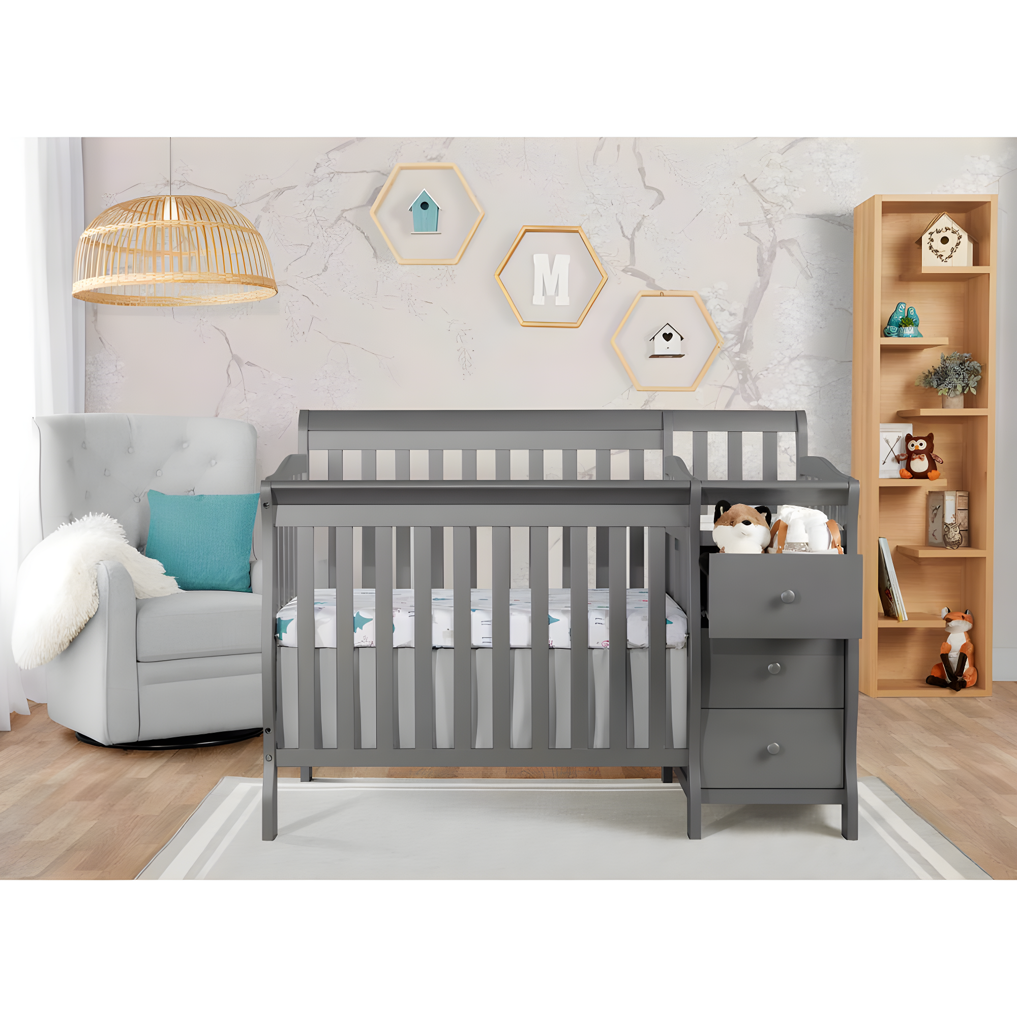 Dream On Me Jayden 4-in-1 Mini Convertible Crib and Changer