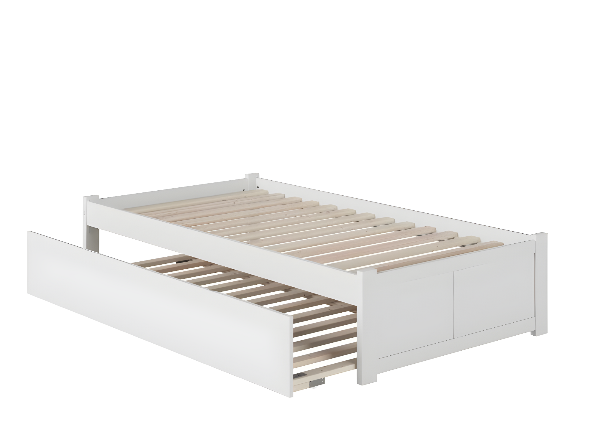 Concord Platform Bed with Flat Panel Foot Board and Twin Size Urban Trundle Bed, Multiple Colors, Multiple Sizes
