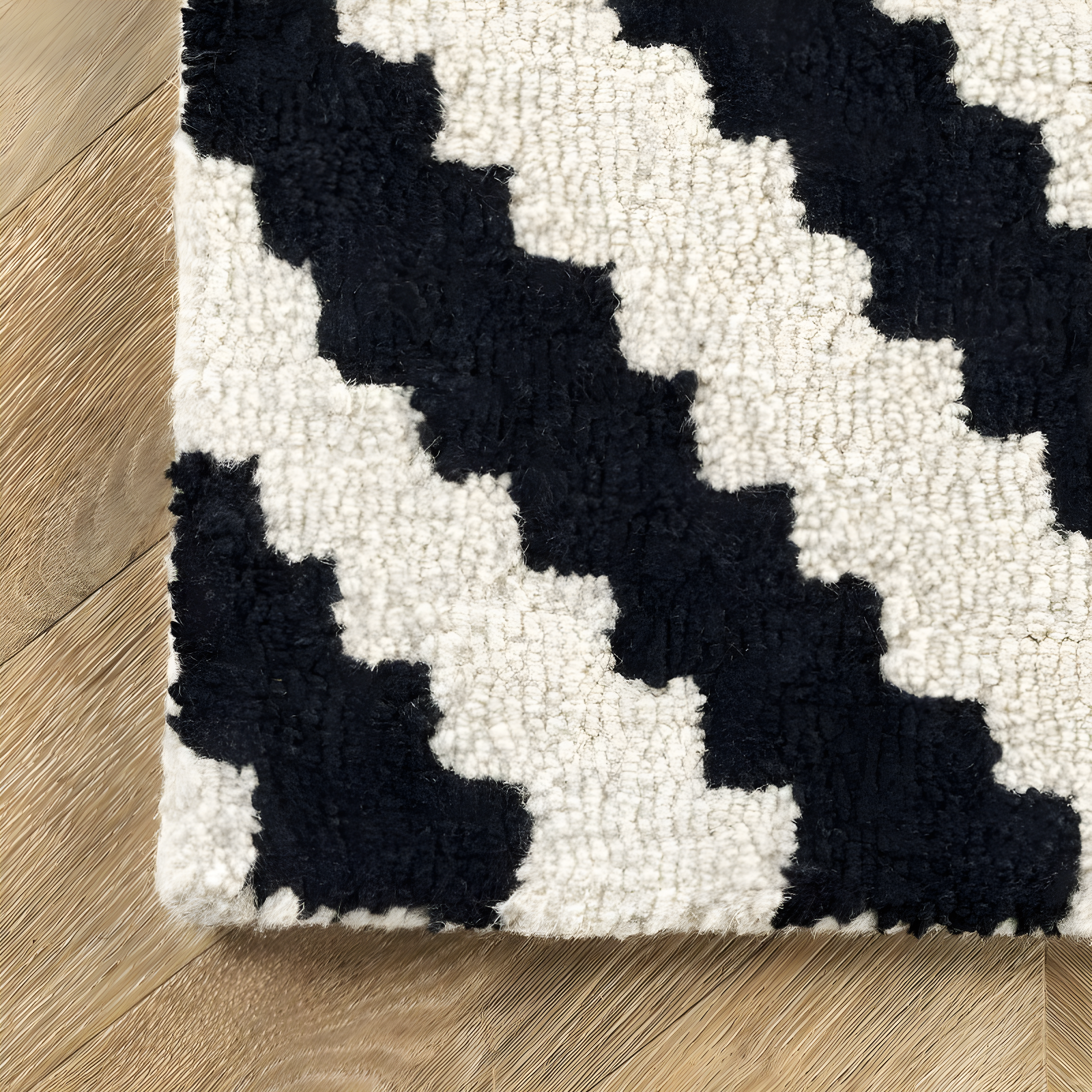 Nuloom Kellee Geometric 6 Square Wool Indoor Area Rug for Living Room Bedroom Dining Room Kitchen, Beige/Brown
