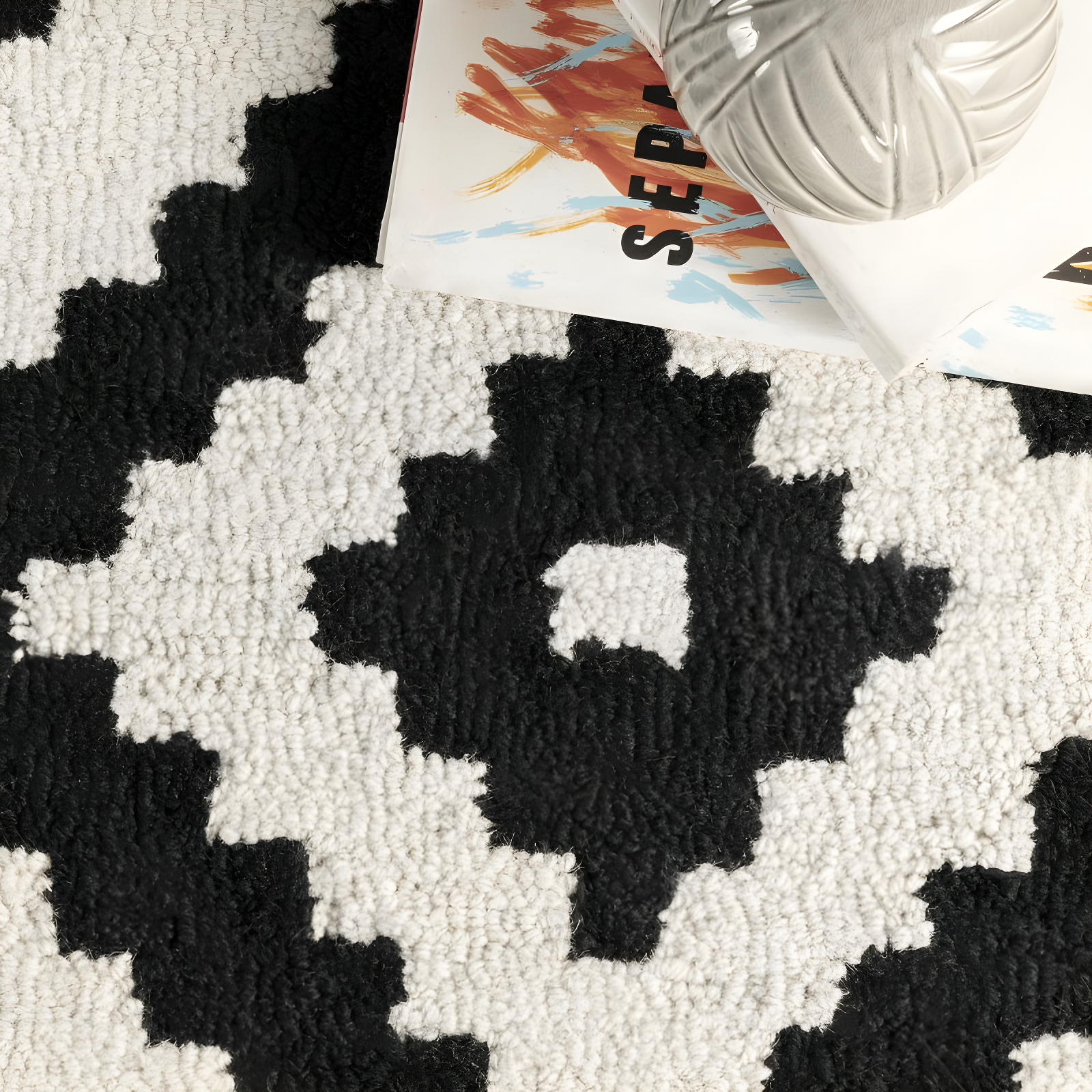 Nuloom Kellee Geometric 6 Square Wool Indoor Area Rug for Living Room Bedroom Dining Room Kitchen, Beige/Brown
