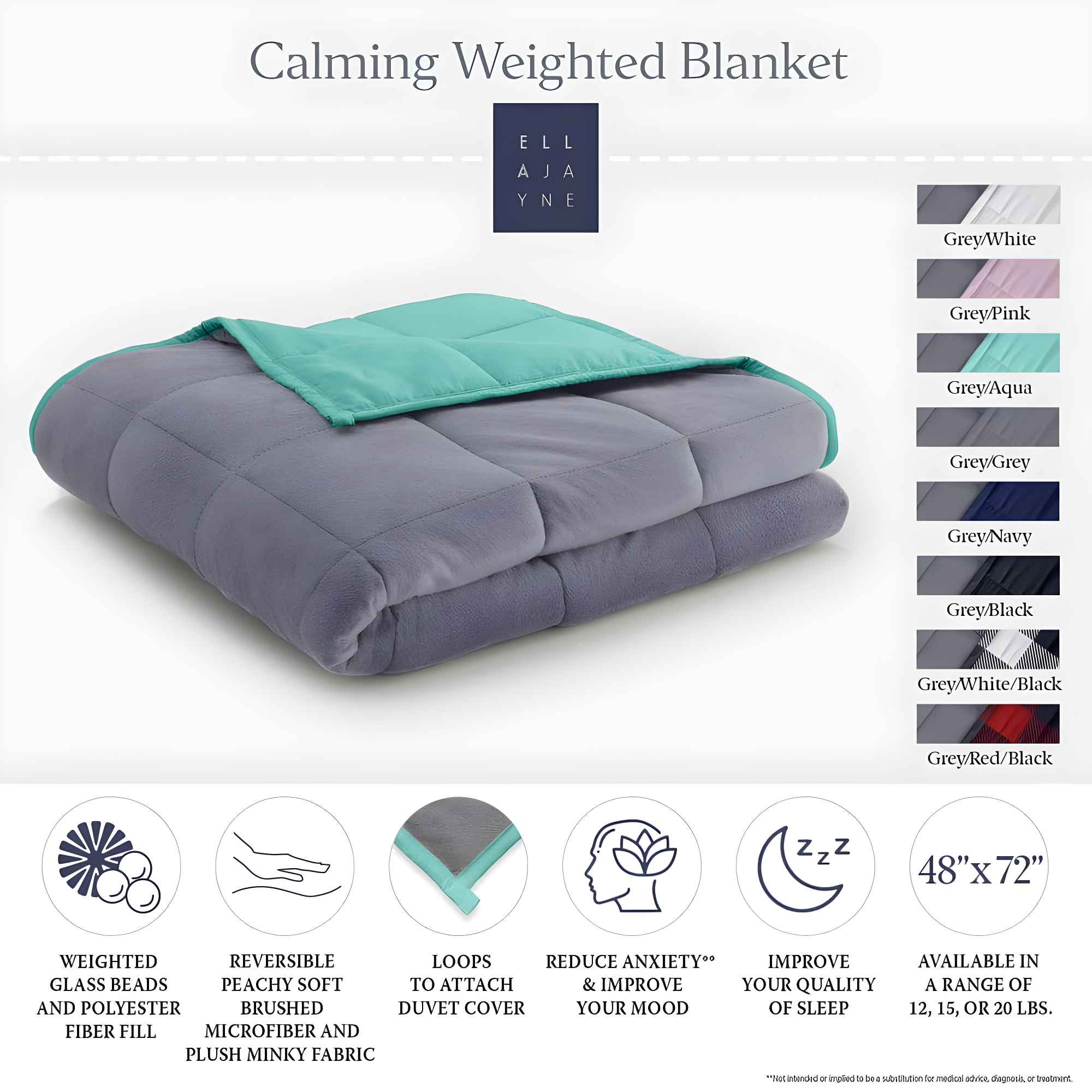 Ella Jayne Home Reversible Weighted Anti-Anxiety Blanket