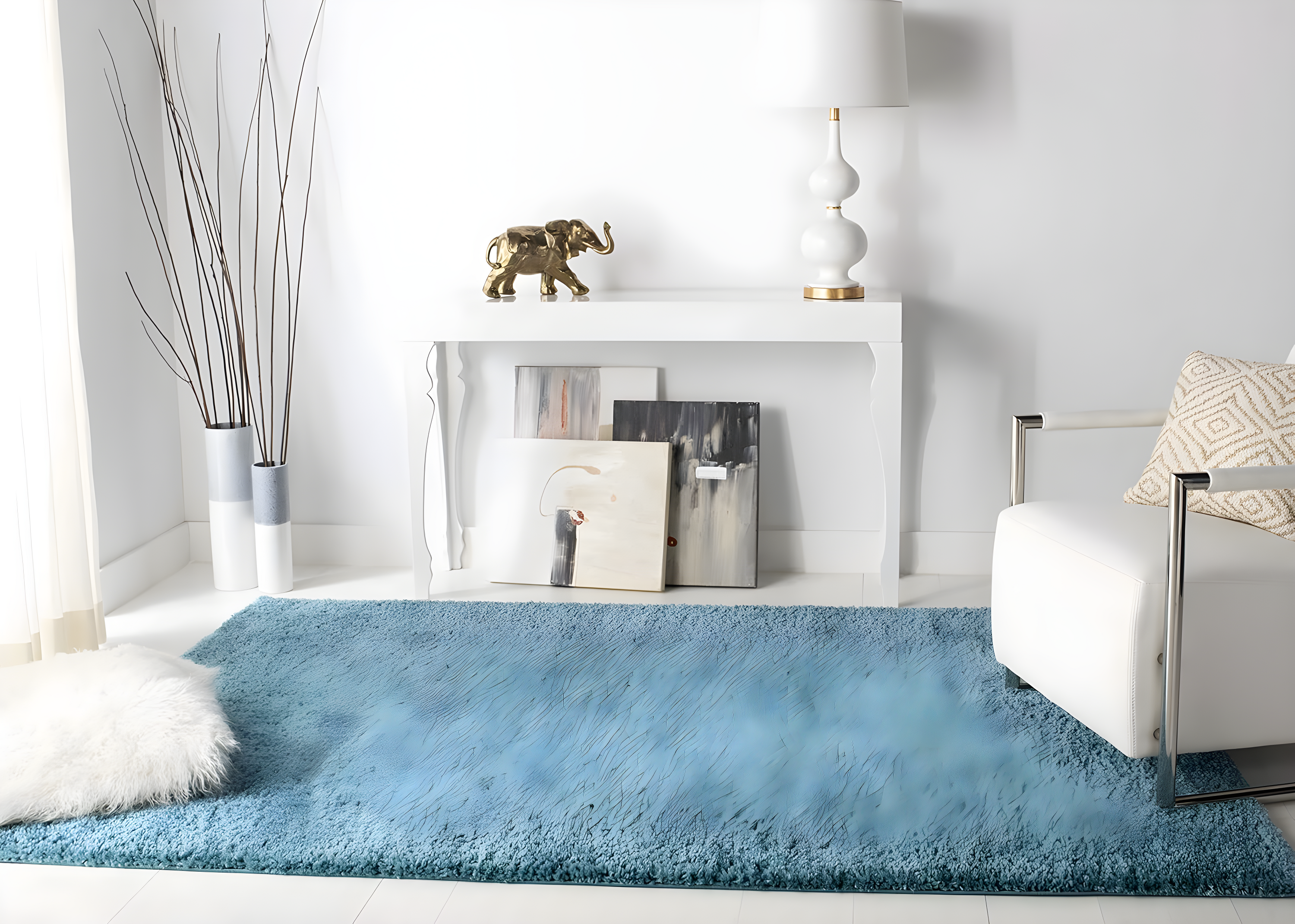 August Shag 900 AUG900 Power Loomed Indoor Area Rug - Turquoise - 8'x10' - Safavieh
