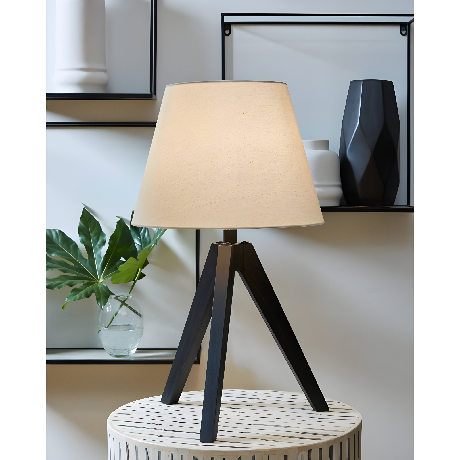 George Oliver Hacı Solid Wood Tripod Lamp (Set of 2)