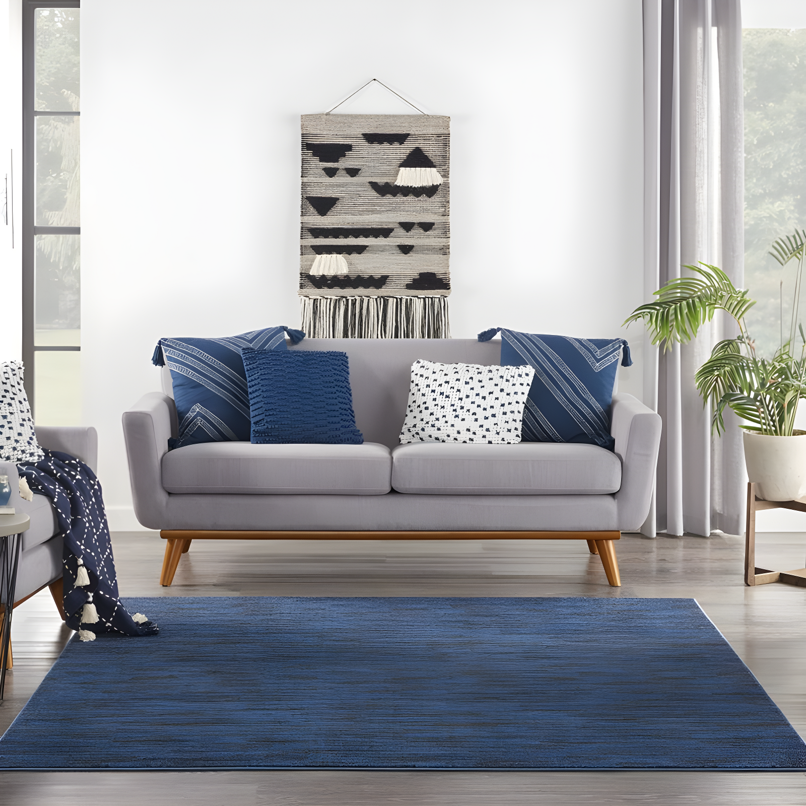Nourison Nourison Essentials NRE01 Indoor/outdoor Area Rug - Midnight Blue 5' x square
