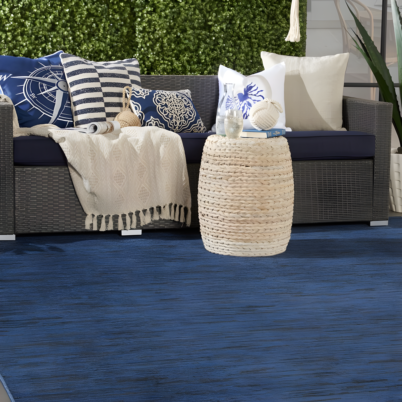 Nourison Nourison Essentials NRE01 Indoor/outdoor Area Rug - Midnight Blue 8' x 10'