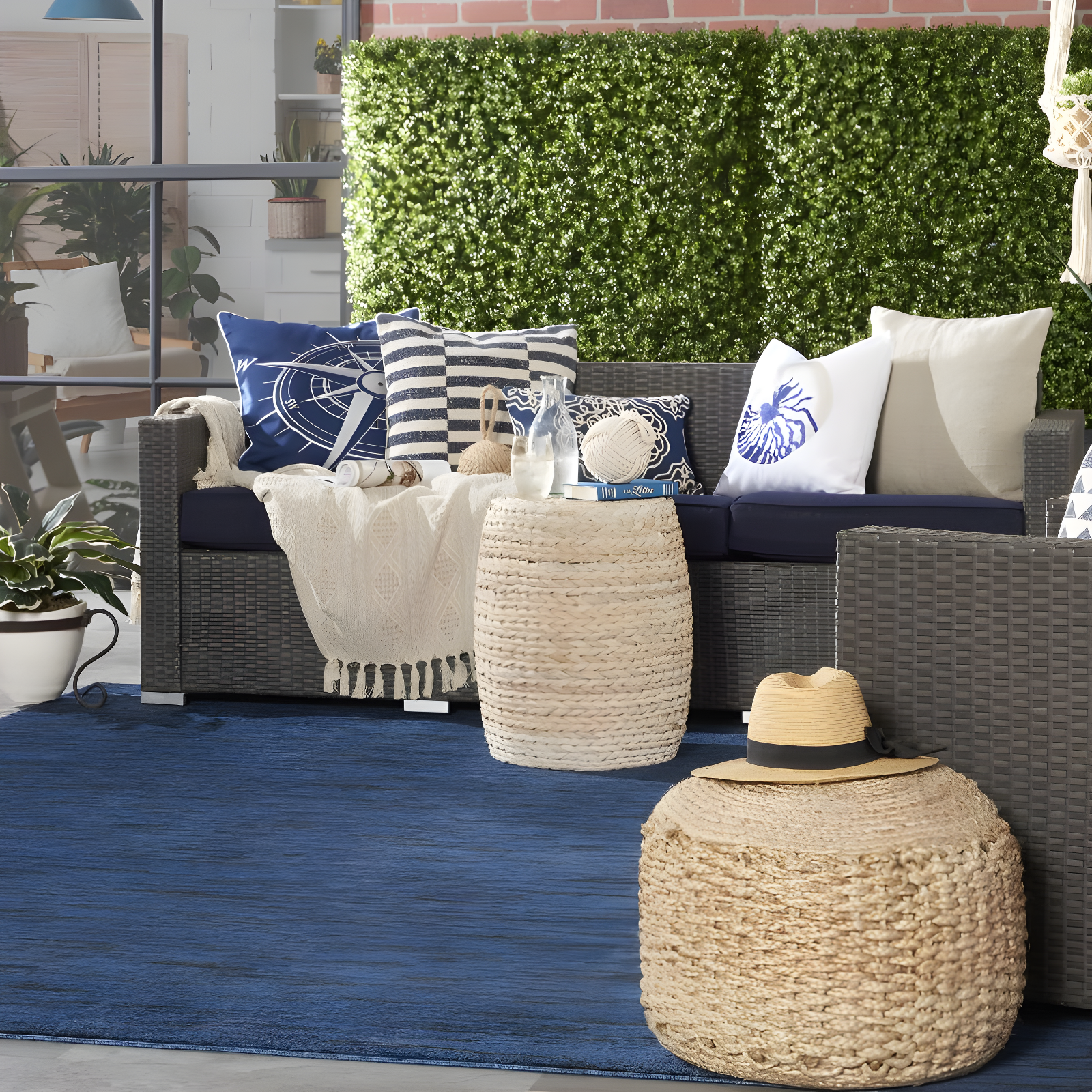 Nourison Nourison Essentials NRE01 Indoor/outdoor Area Rug - Midnight Blue 8' x 10'