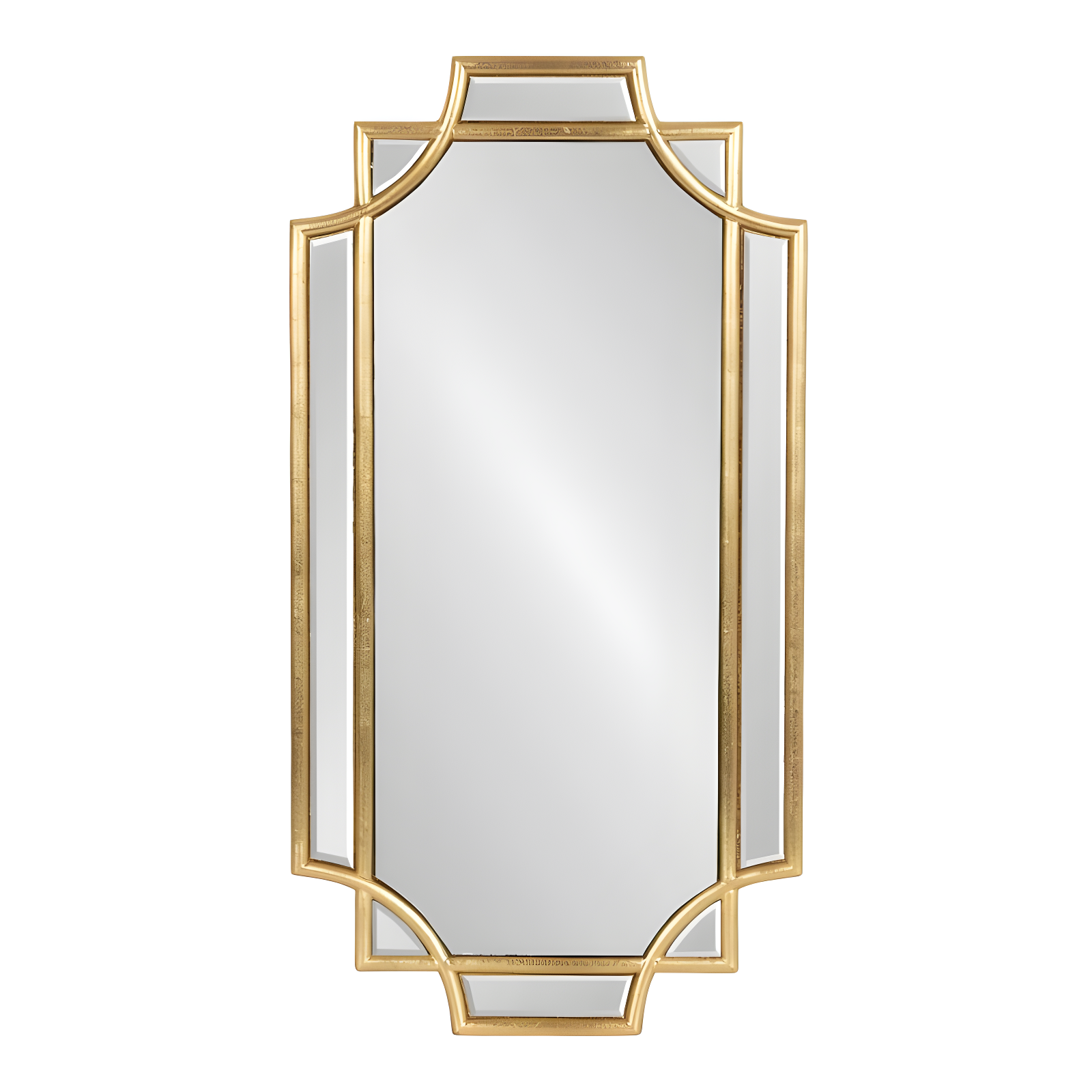 Kate & Laurel All Things Decor 11"x21" Minuette Decorative Framed Wall Mirror Gold: Luxury Glam Style, Rectangle Shape